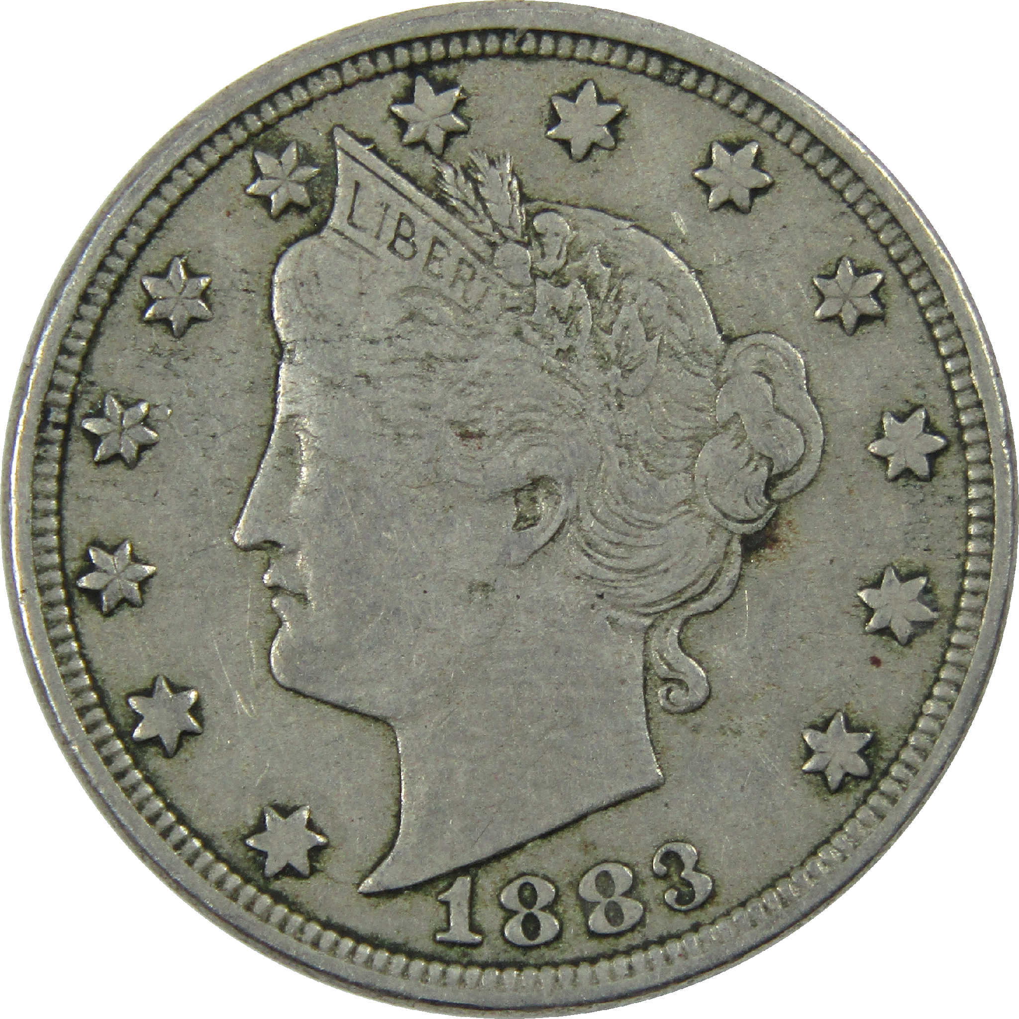 1883 No Cents Liberty Head V Nickel VF Very Fine 5c Coin SKU:I12148
