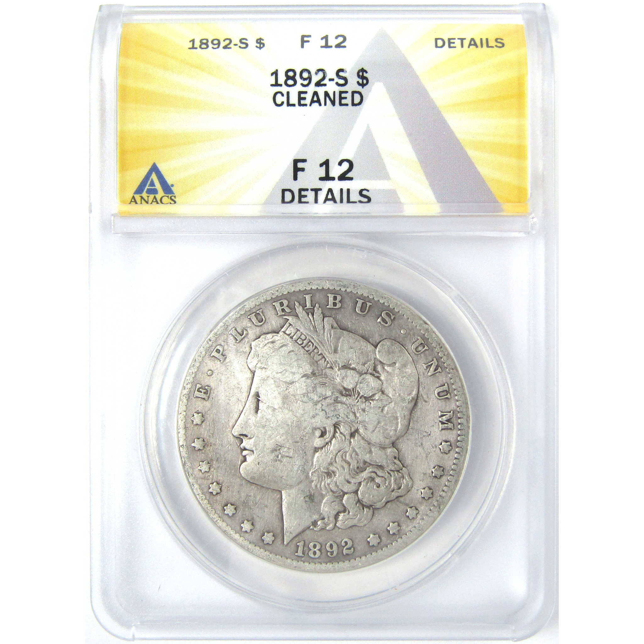 1892 S Morgan Dollar F 12 Details ANACS Silver $1 Coin SKU:I16203 - Morgan coin - Morgan silver dollar - Morgan silver dollar for sale - Profile Coins &amp; Collectibles