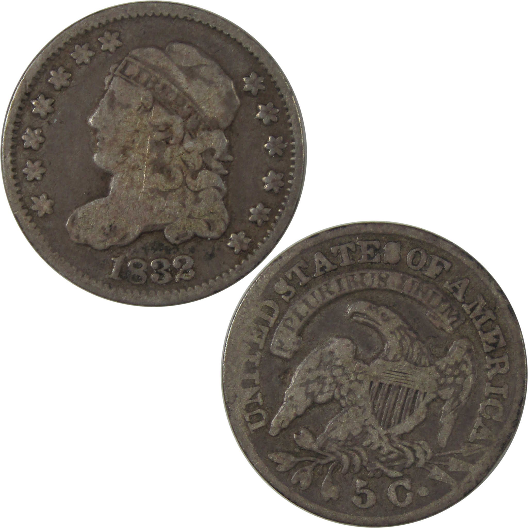 1832 Capped Bust Half Dime VG Very Good Silver 5c Coin SKU:I22699