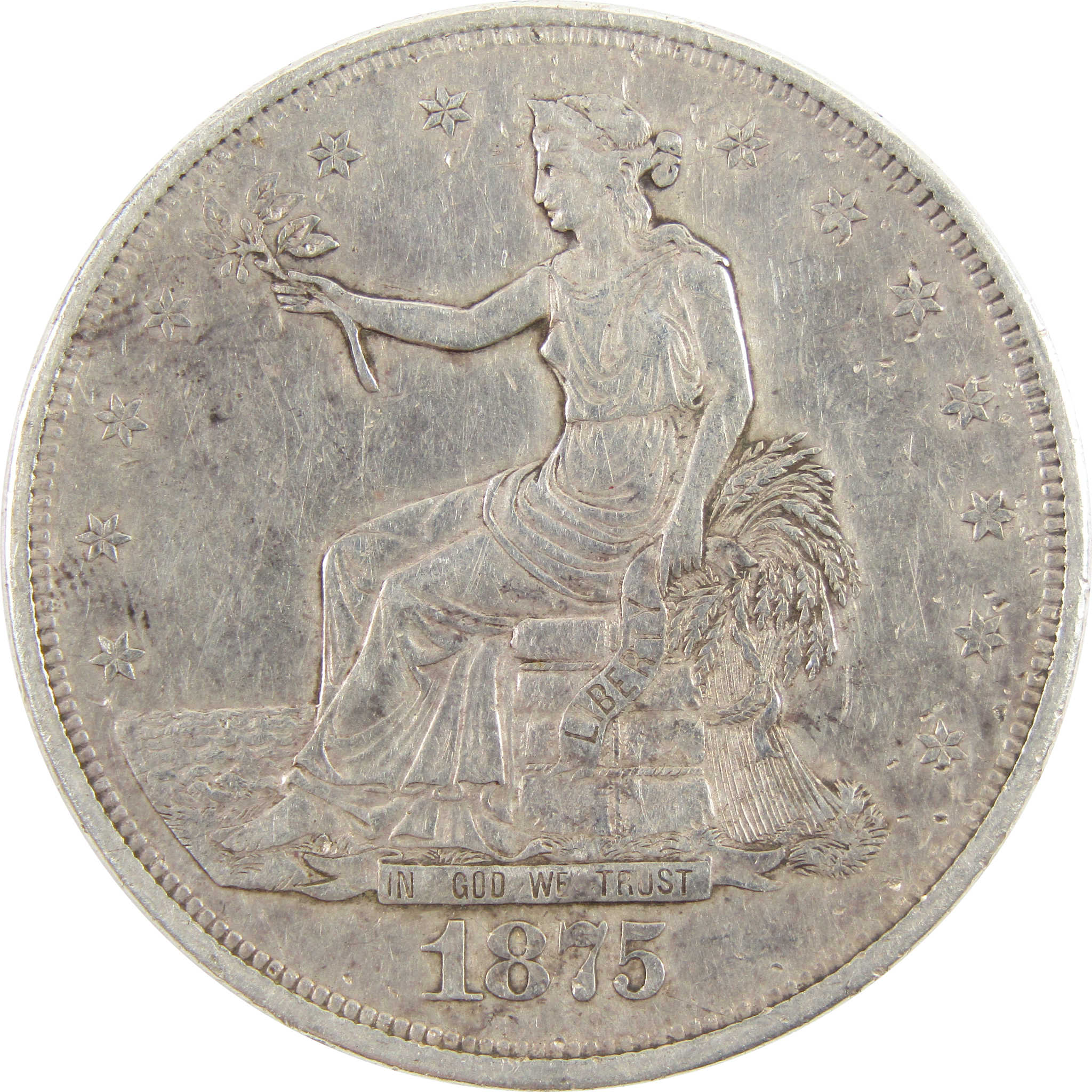 1875 CC Type 1 Trade Dollar VF Very Fine 90% Silver $1 SKU:CPC4969