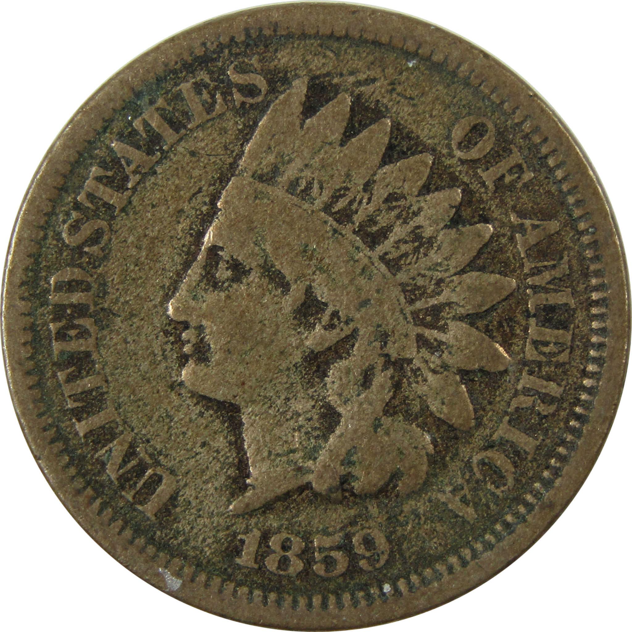 1859 Indian Head Cent VG Very Good Penny 1c Coin SKU:CP1293