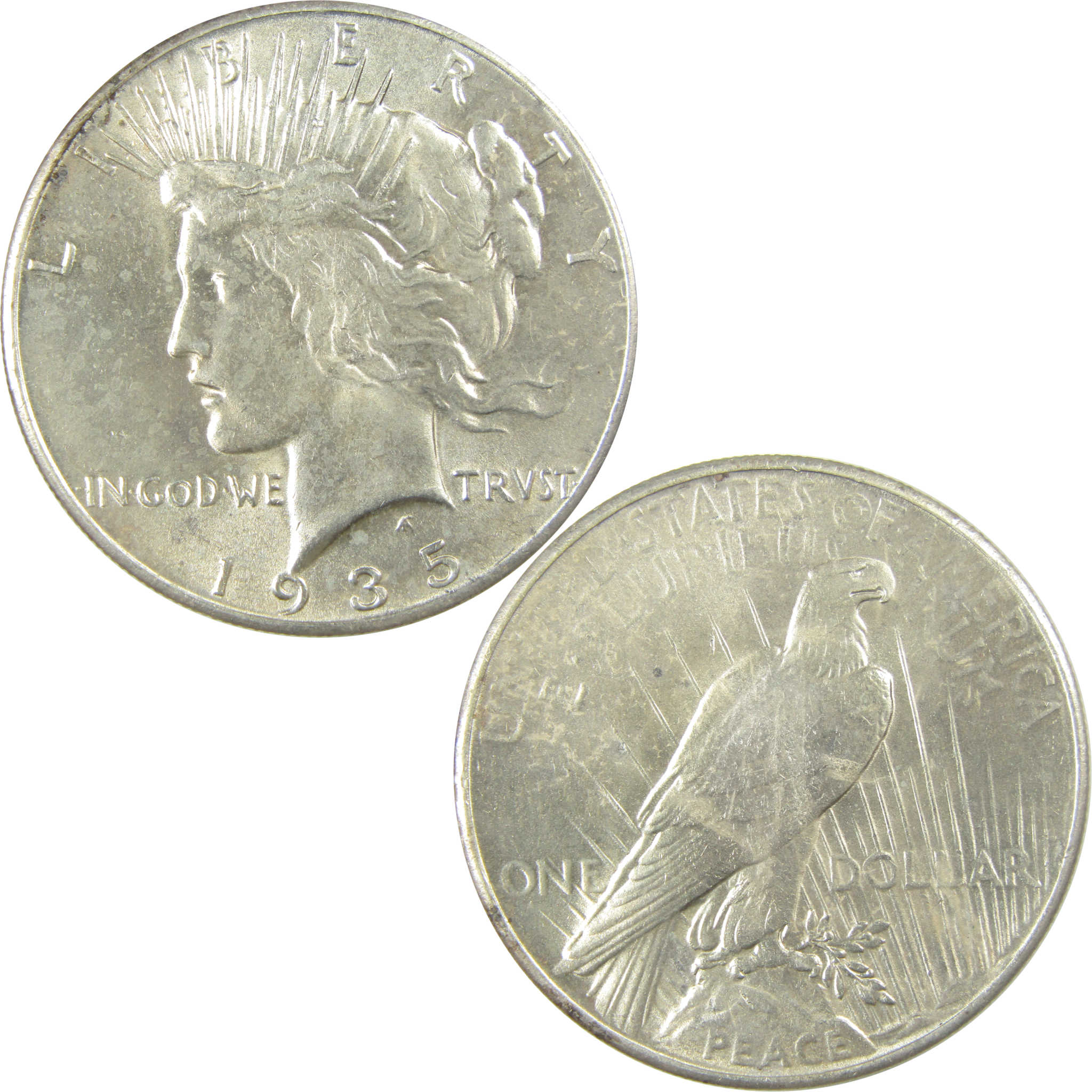 1935 Peace Dollar Borderline Uncirculated Silver $1 Coin SKU:I20979