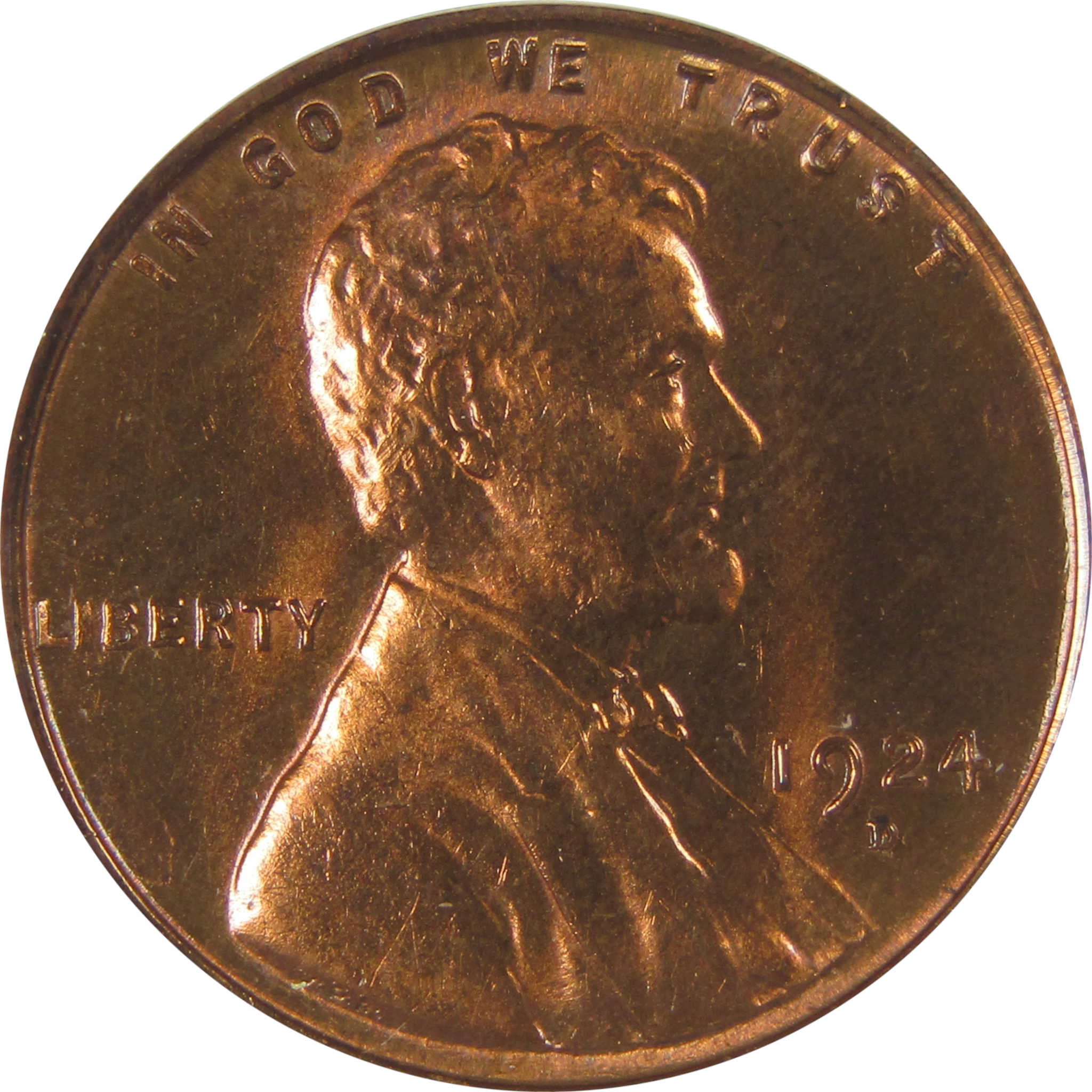 1924 D Lincoln Wheat Cent MS 65 RB ANACS Penny Uncirculated SKU:I22993