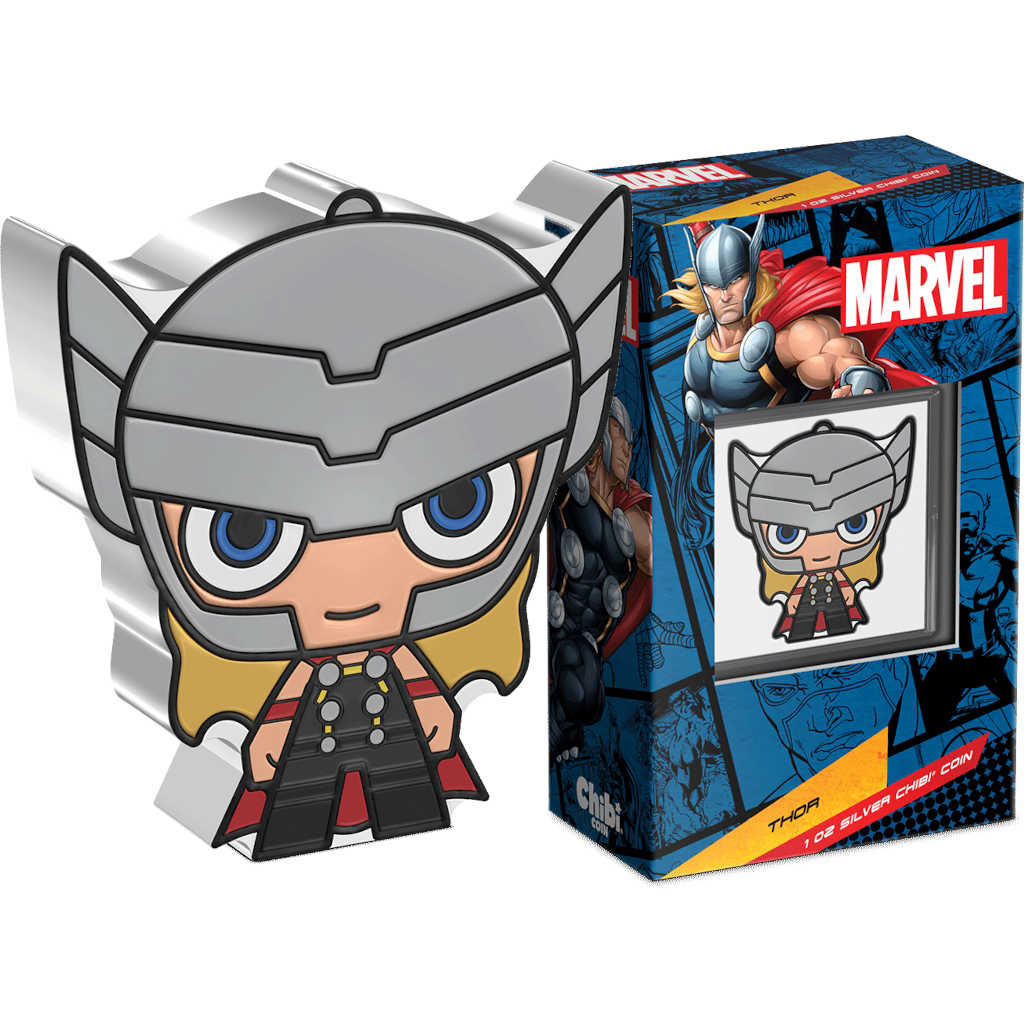 Marvel Thor Chibi 1 oz .999 Silver $2 Proof Coin 2023 COA SKU:OPC151