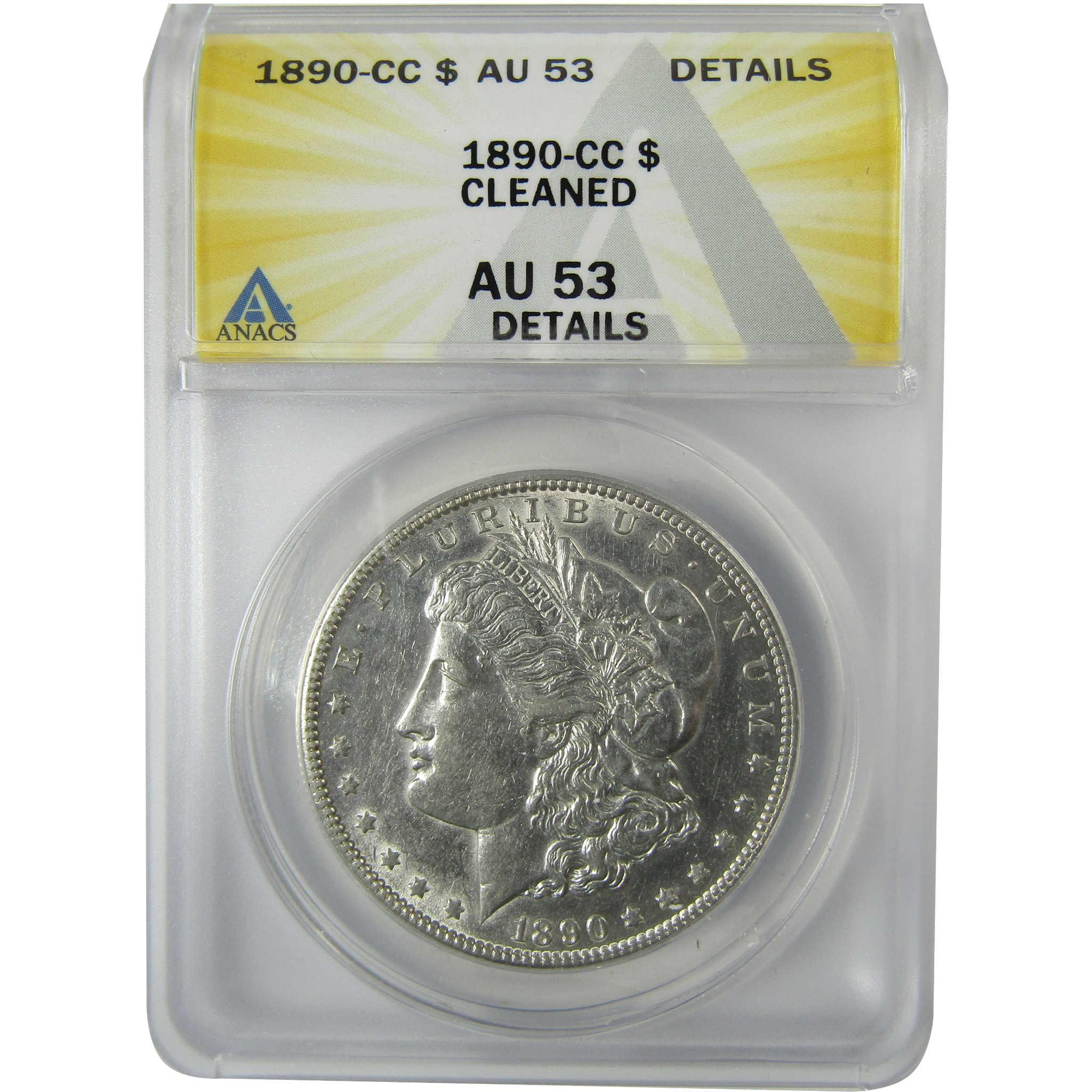 1890 CC Morgan Silver Dollar AU 53 Details ANACS $1 Coin SKU:CP798 - Morgan coin - Morgan silver dollar - Morgan silver dollar for sale - Profile Coins &amp; Collectibles