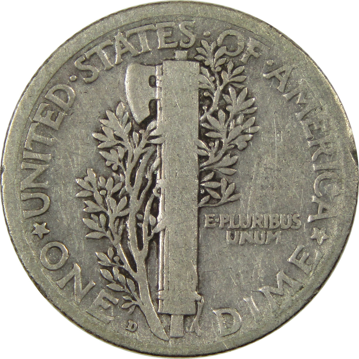 1921 D Mercury Silver Dime VG Very Good Details 10c Coin SKU:I28621