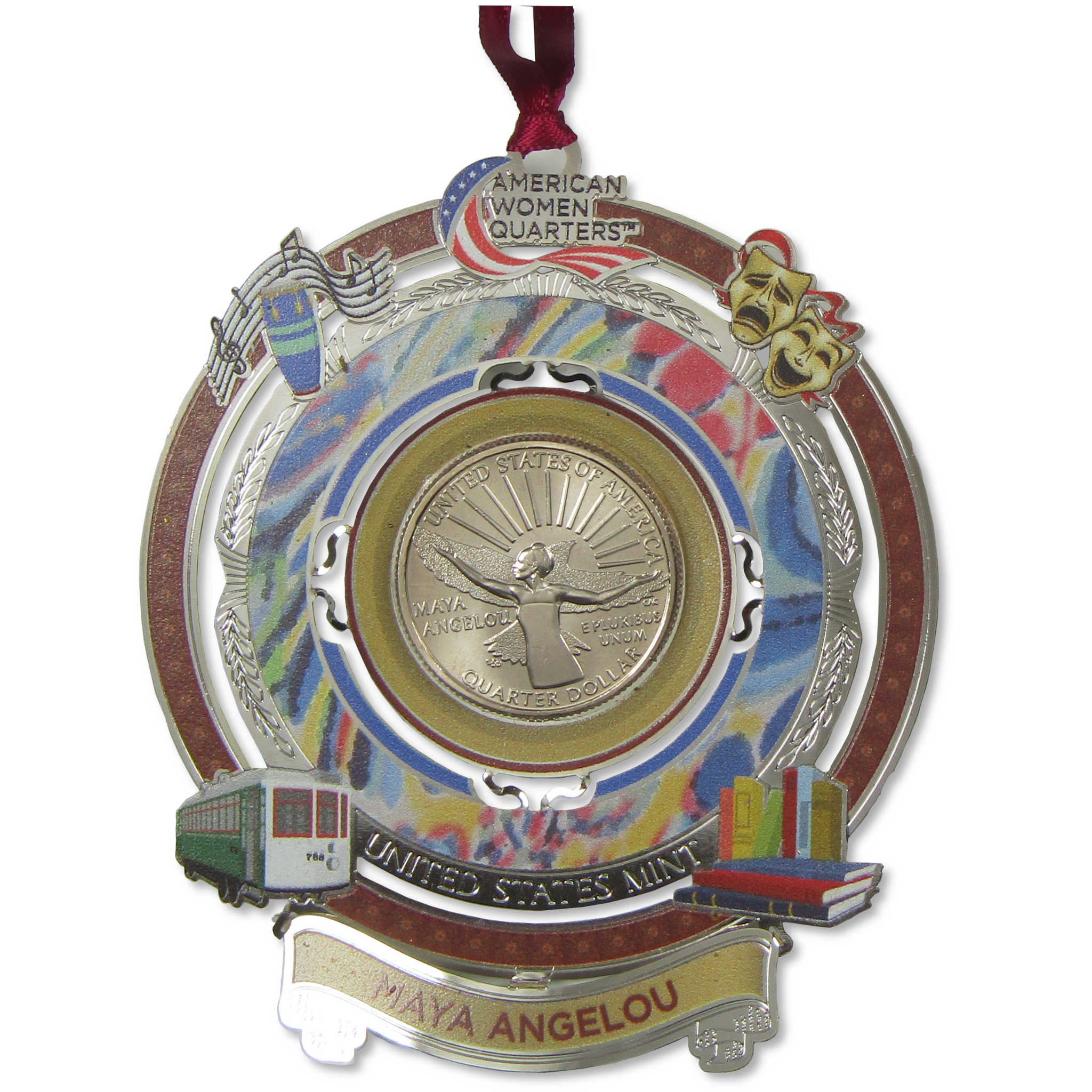 2022 Maya Angelou American Women Quarter Christmas Ornament OGP COA