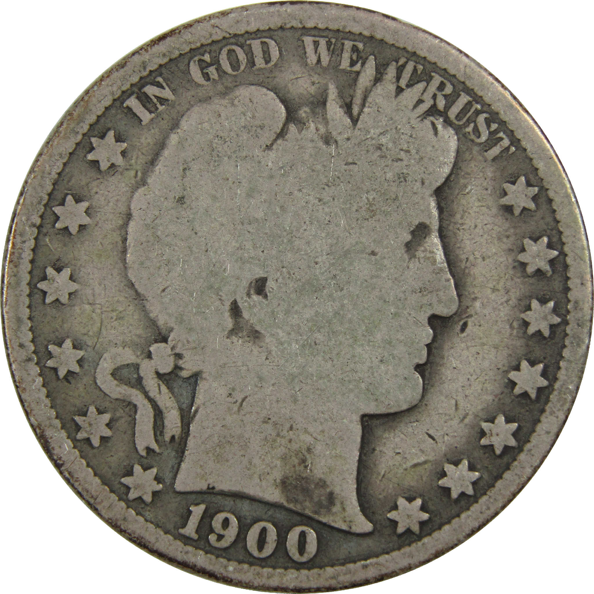 1900 S Barber Half Dollar AG About Good Silver 50c Coin SKU:I12527