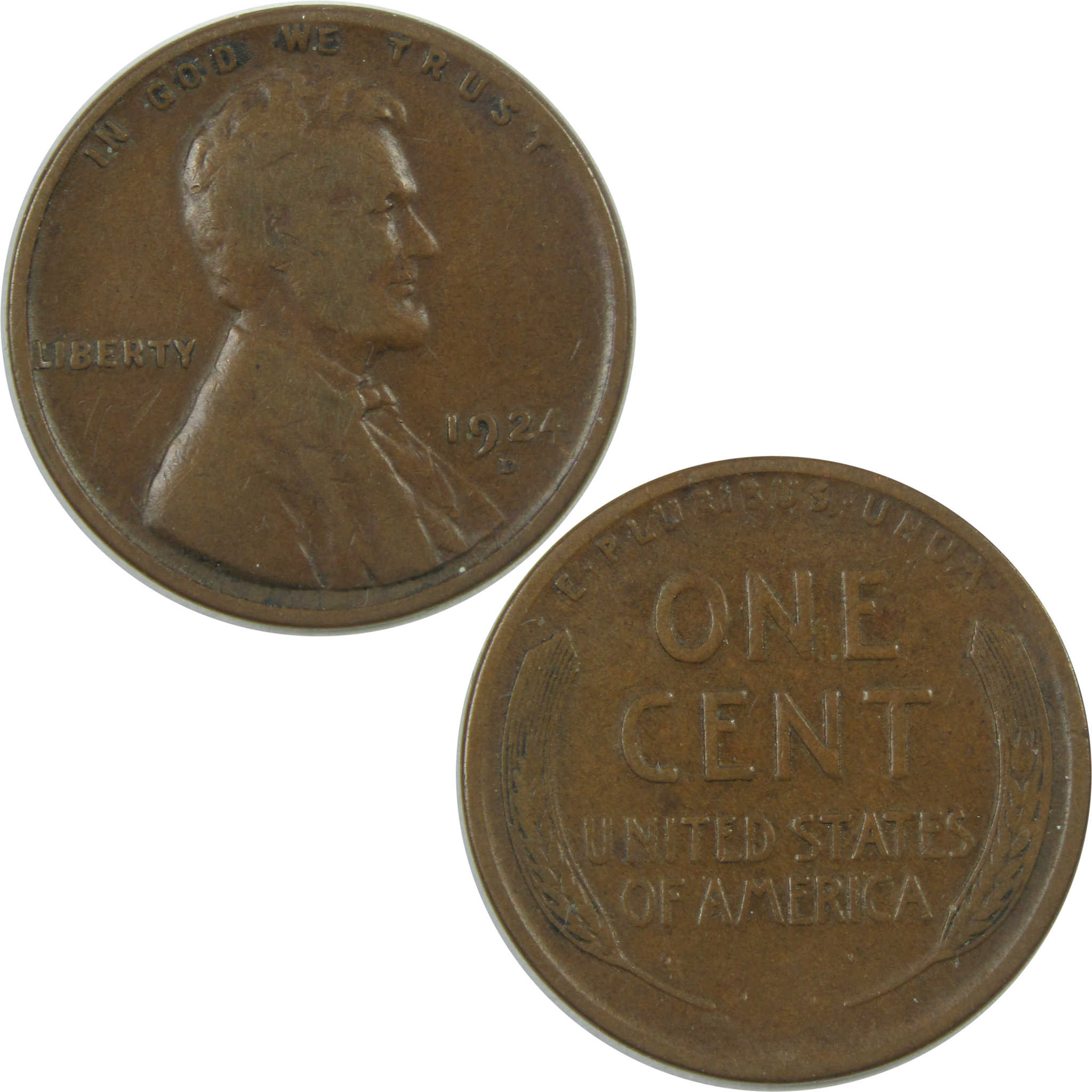 1924 D Lincoln Wheat Cent VF Very Fine Penny 1c Coin SKU:I15419