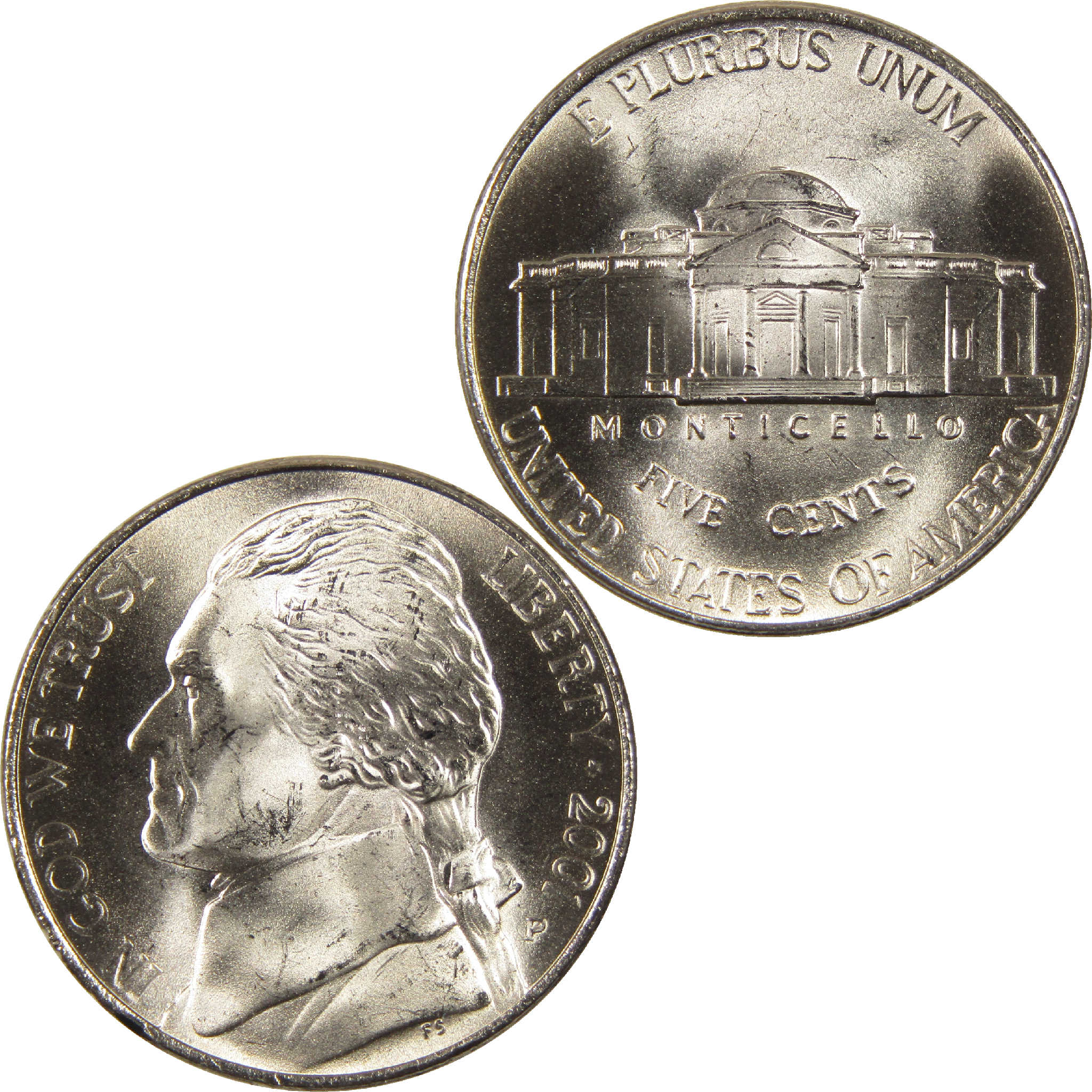 2001 P Jefferson Nickel BU Uncirculated 5c Coin
