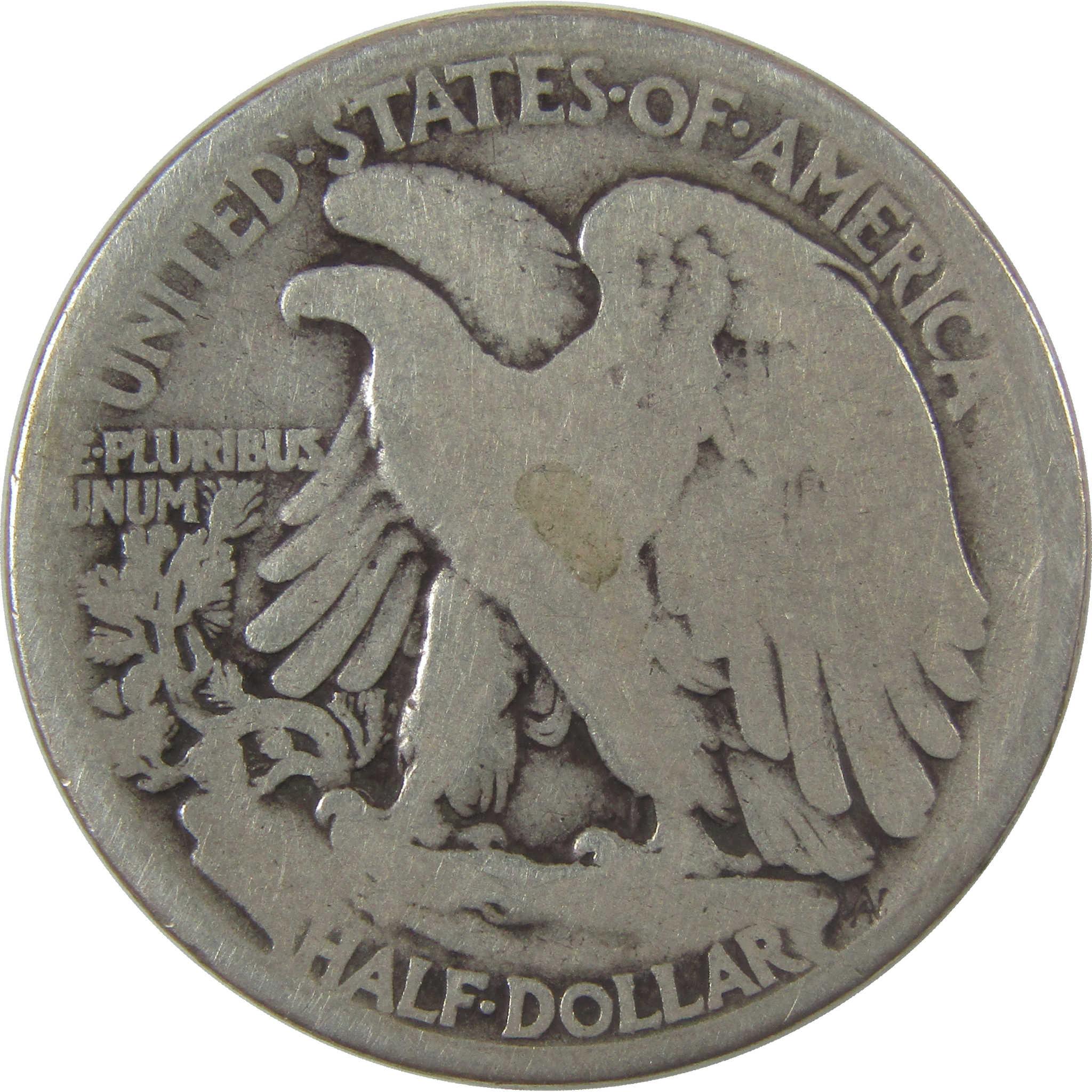 1916 S Liberty Walking Silver Half Dollar AG About Good 1c SKU:I25301