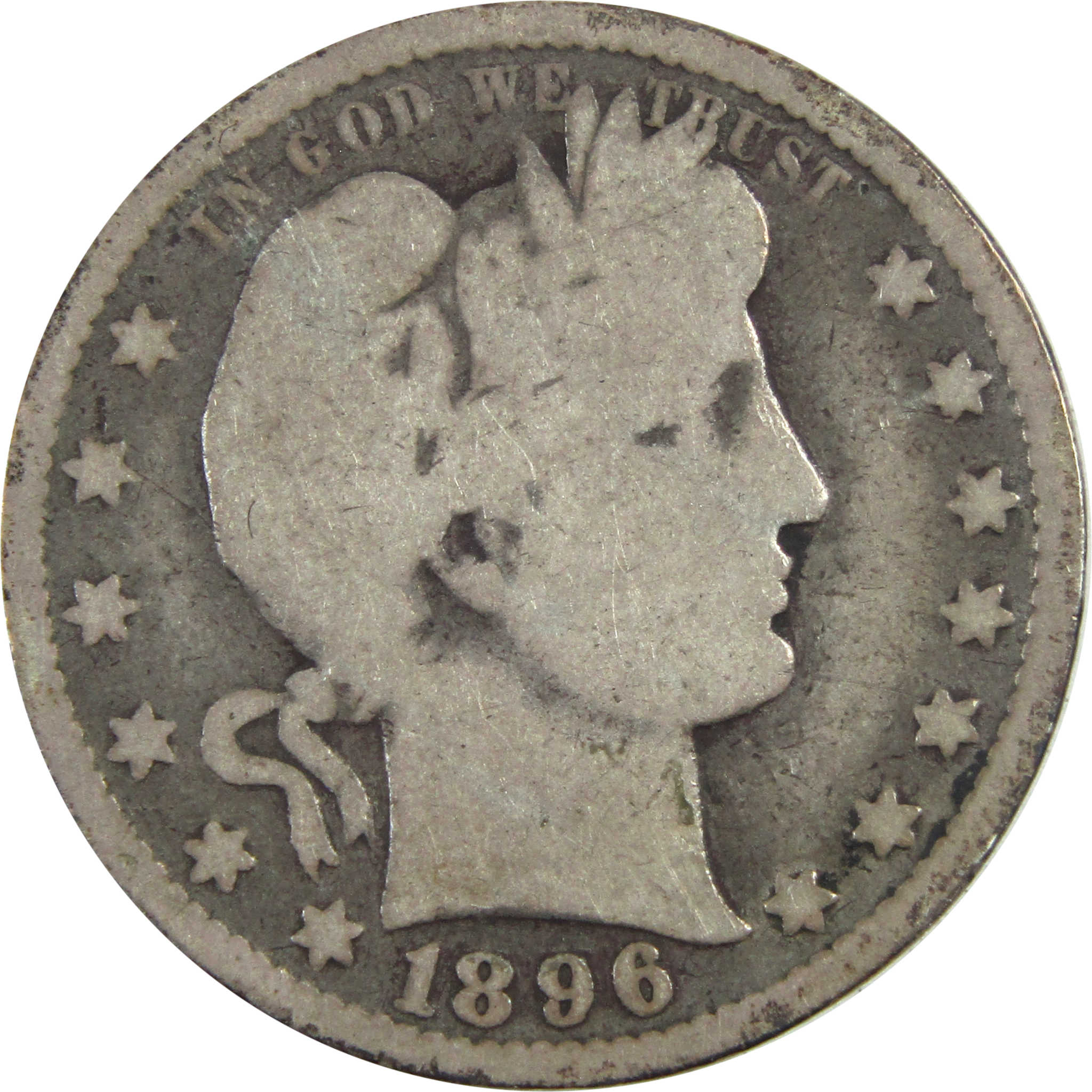 1898 O Barber Quarter AG About Good Silver 25c Coin SKU:I14324