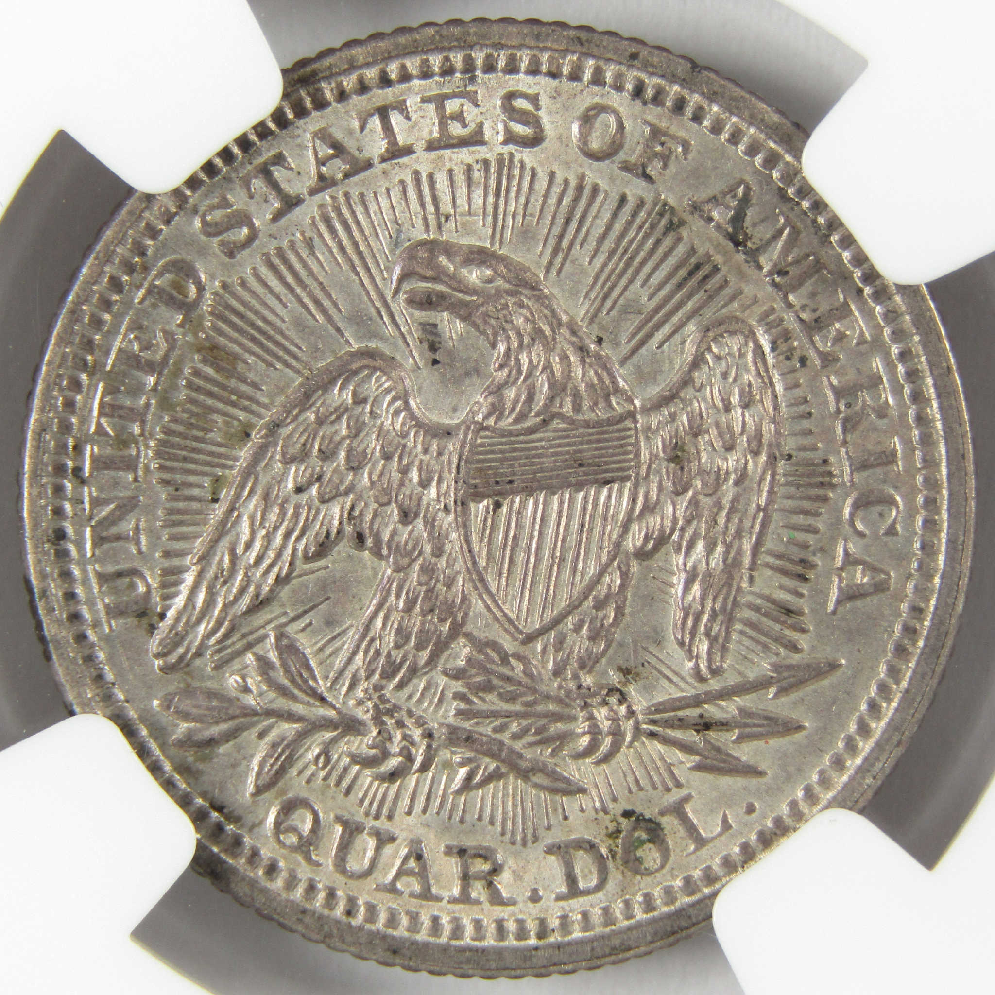 1853 Arrows and Rays Seated Liberty Silver Quarter AU 58 NGC 25c Coin