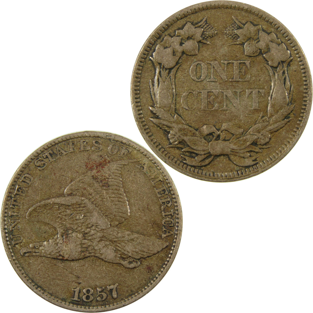 1857 Flying Eagle Cent VF Very Fine Penny 1c Coin SKU:CP1711