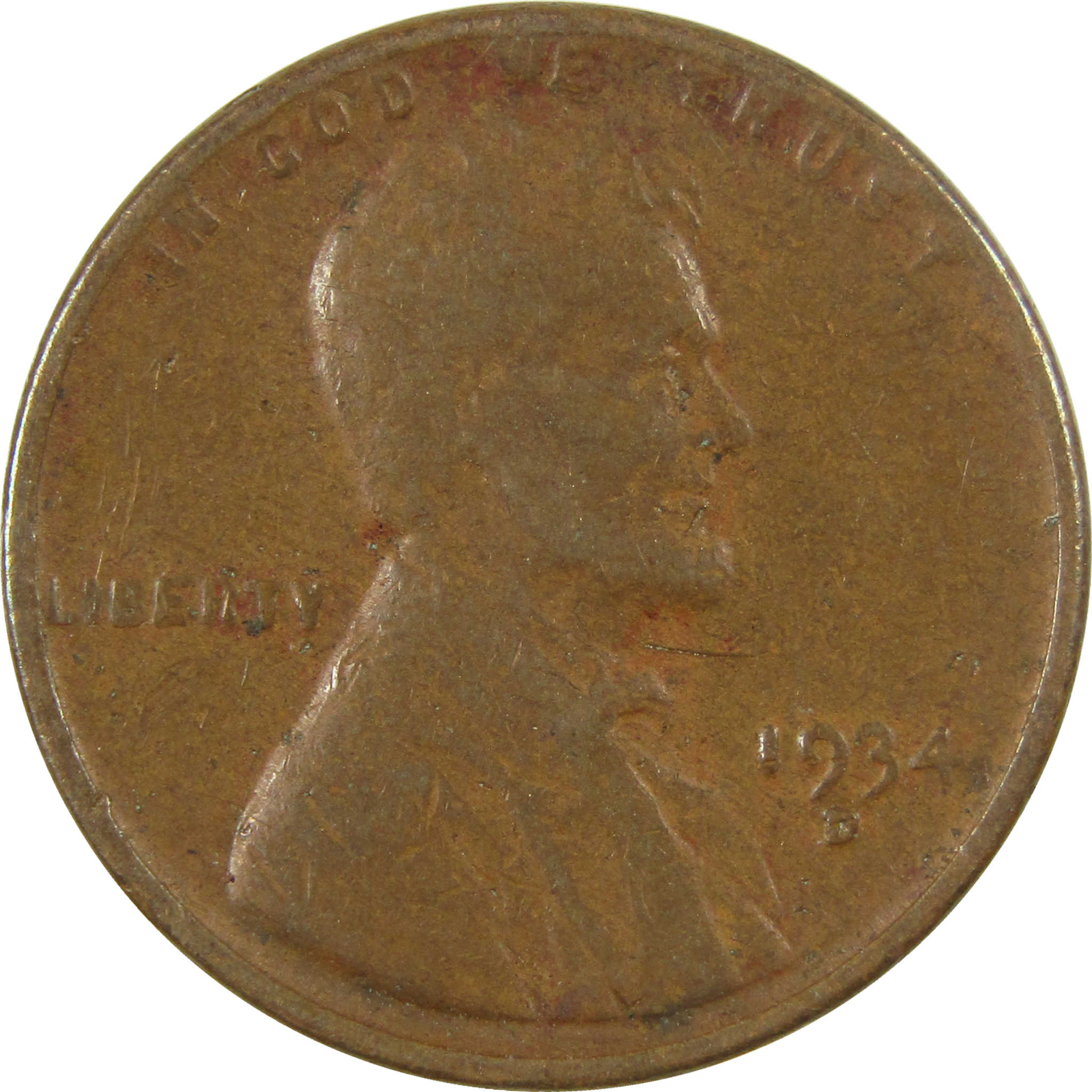 1934 D Lincoln Wheat Cent F Fine Penny 1c Coin Collectible SKU:I26789