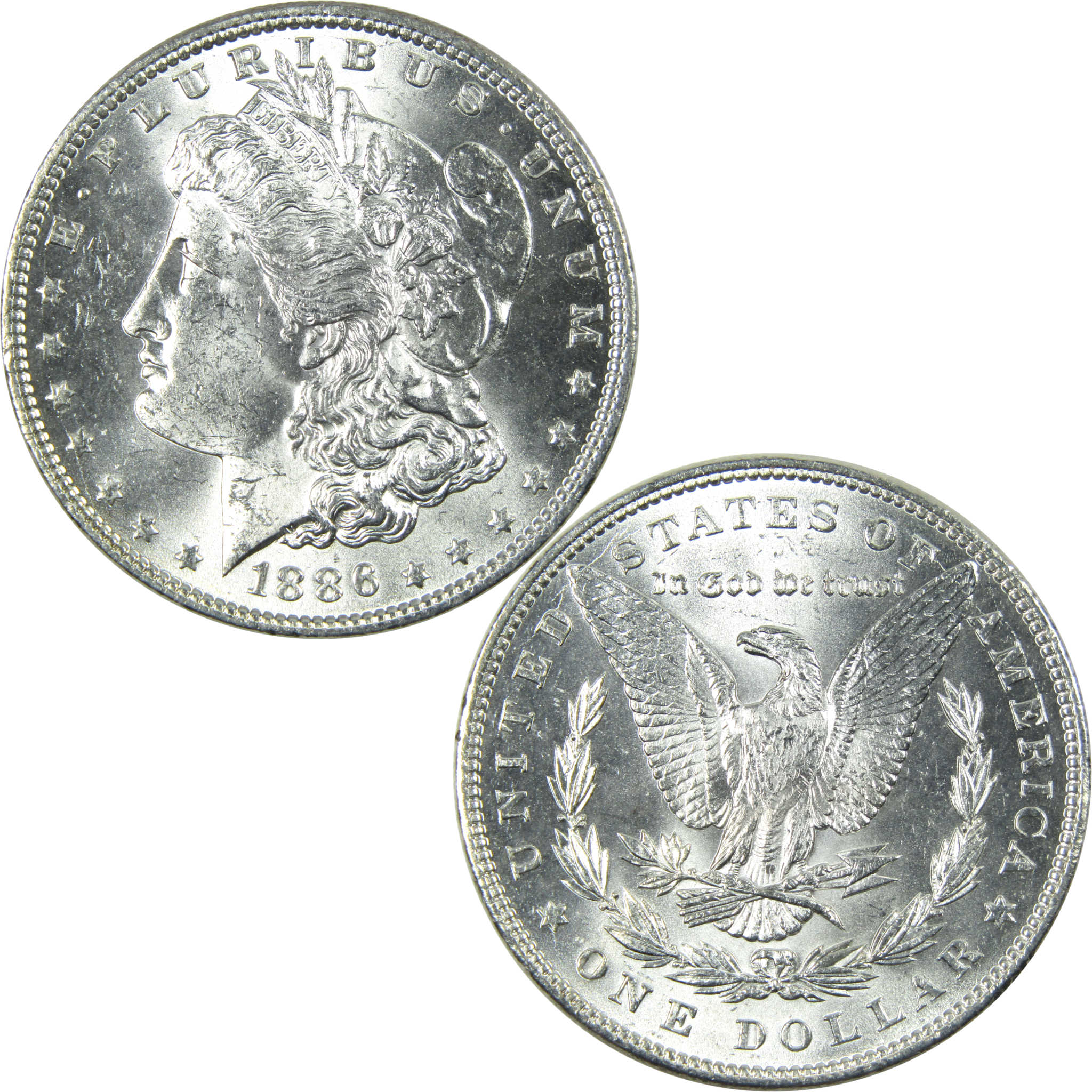 1886 Morgan Dollar Uncirculated Silver $1 Coin SKU:I14933 - Morgan coin - Morgan silver dollar - Morgan silver dollar for sale - Profile Coins &amp; Collectibles