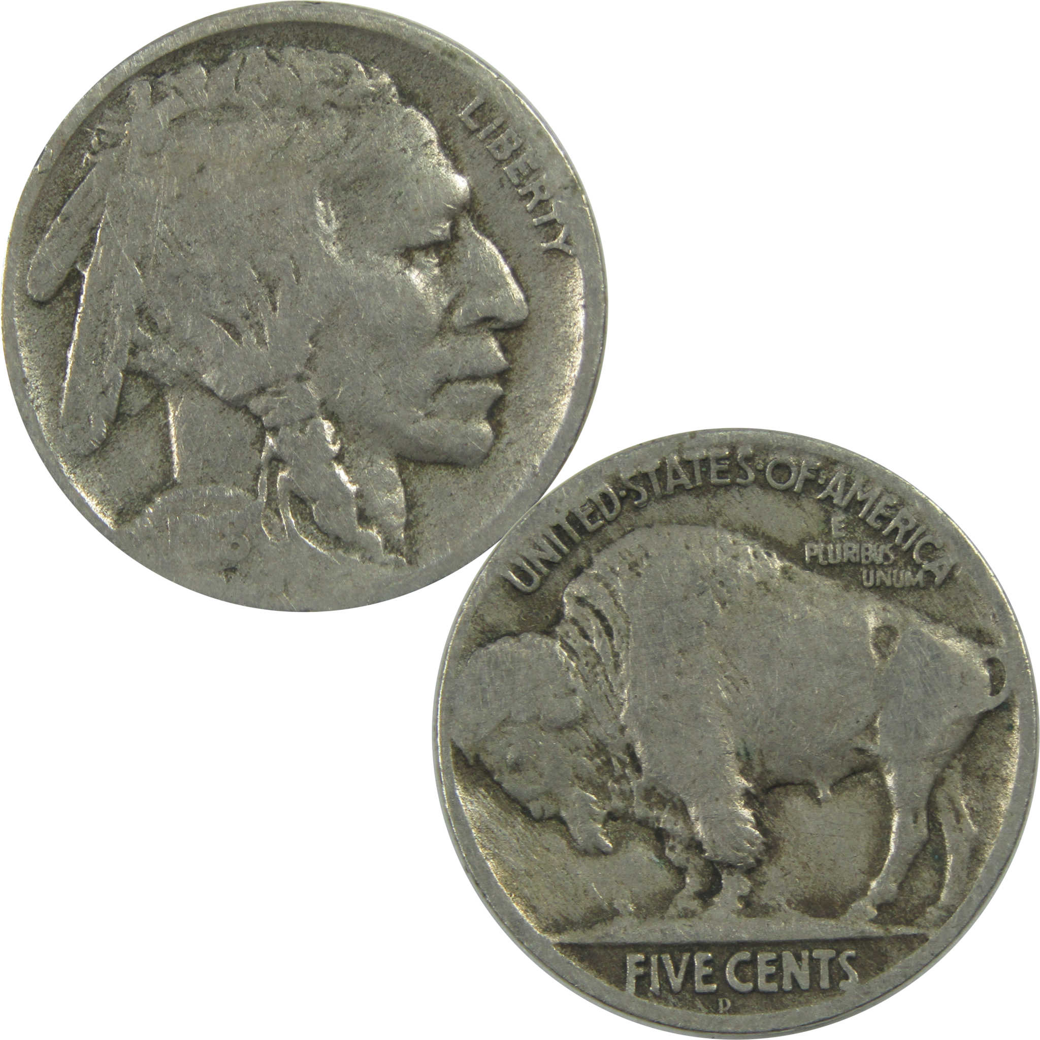 1918 D Indian Head Buffalo Nickel AG About Good 5c Coin SKU:I15492