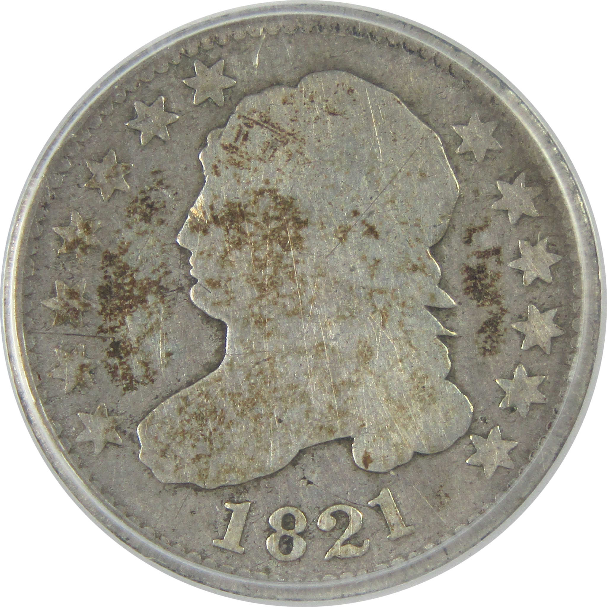 1821 Large Date Capped Bust Dime AG 3 ANACS Silver 10c Coin SKU:I16294