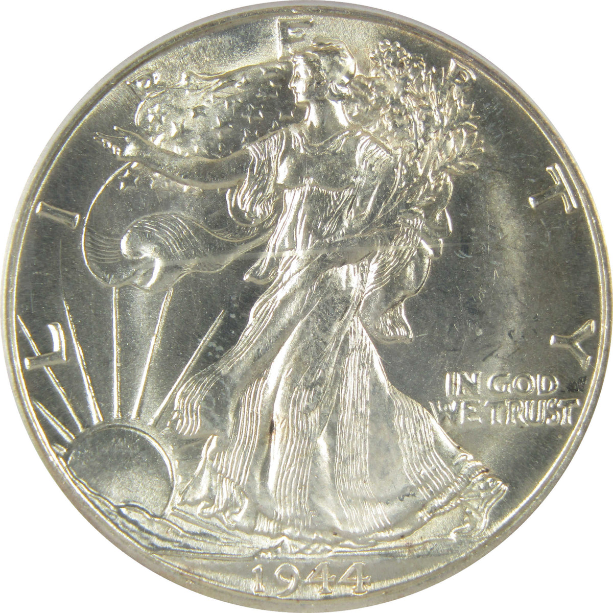 1944 D Liberty Walking Silver Half Dollar MS 64 ICG Coin SKU:I28815
