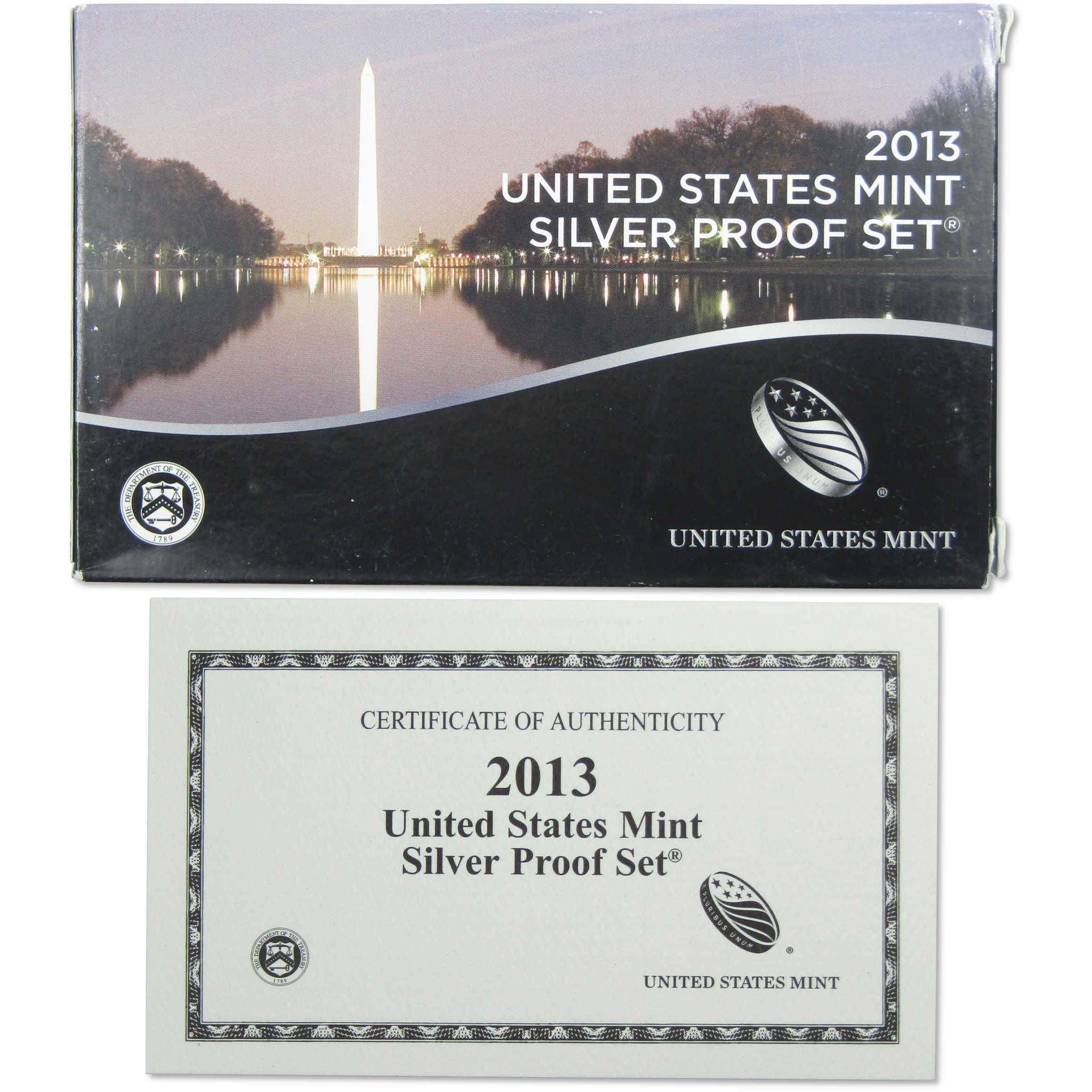 2013 Silver Proof Set U.S. Mint Original Government Packaging OGP COA