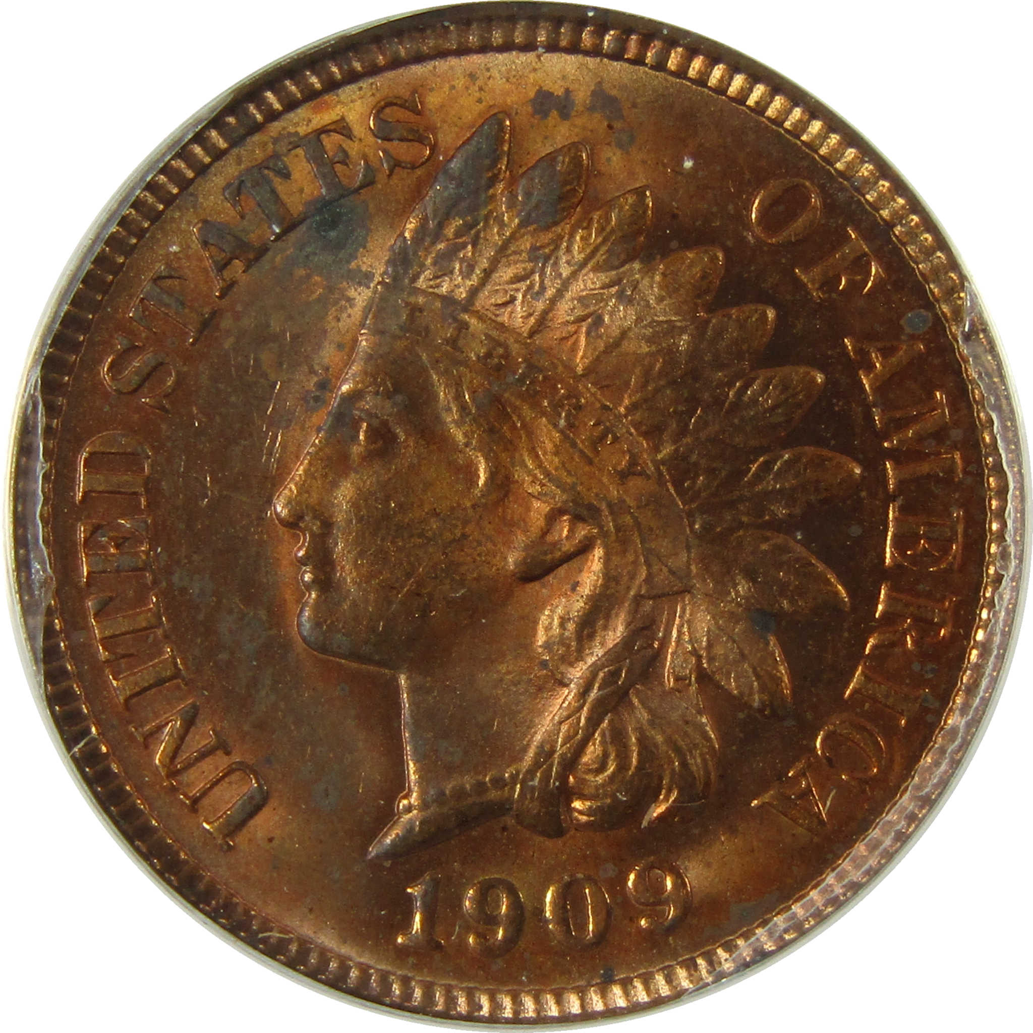 1909 Indian Head Cent MS 60 Details ANACS Uncirculated SKU:I28392
