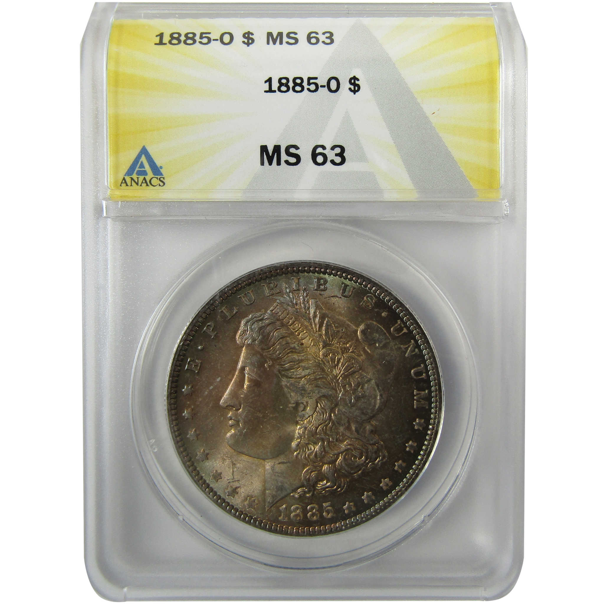 1885 O Morgan Silver Dollar MS 63 ANACS Uncirculated Toned SKU:I28486