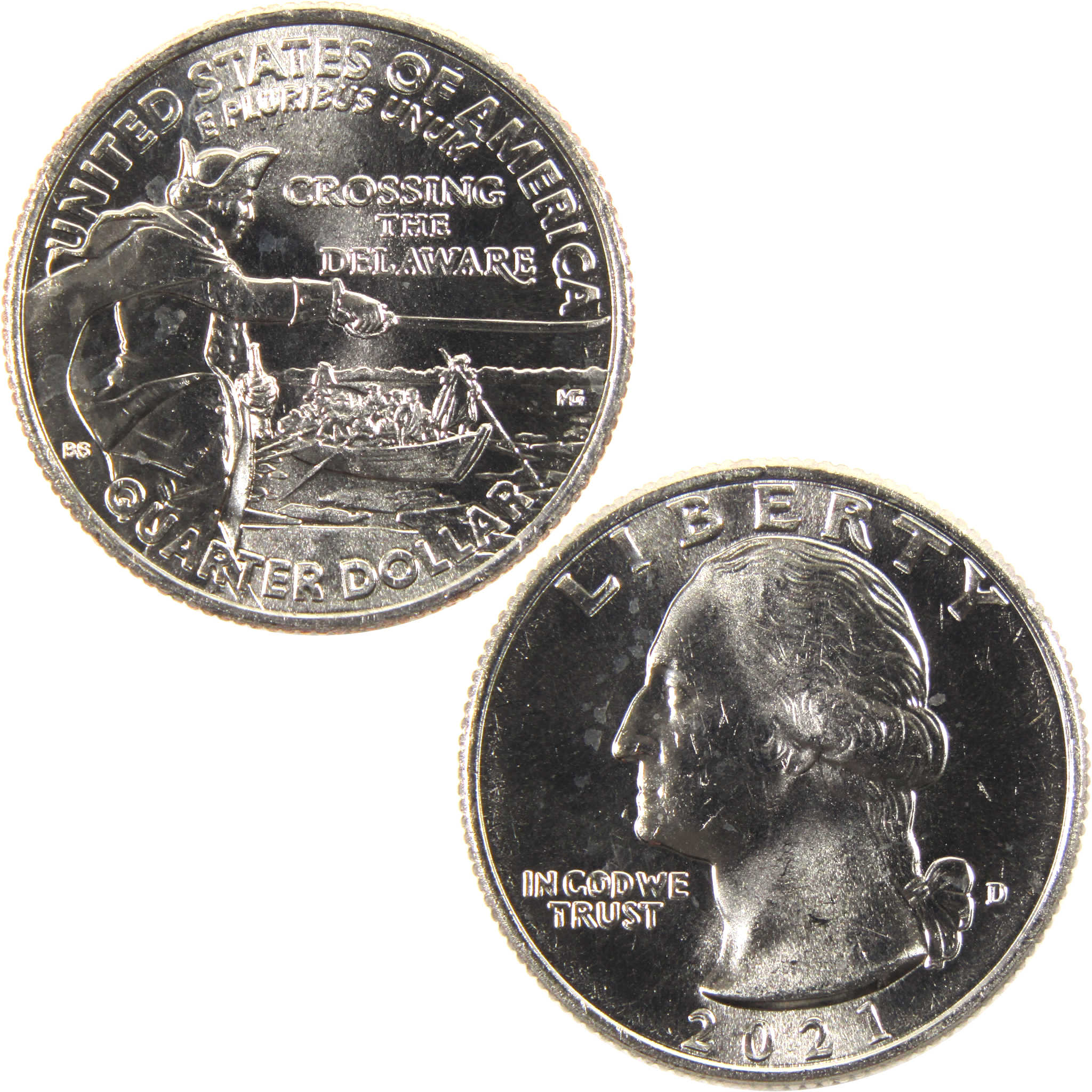 2021 D Washington Crossing the Delaware Quarter Uncirculated Clad Coin