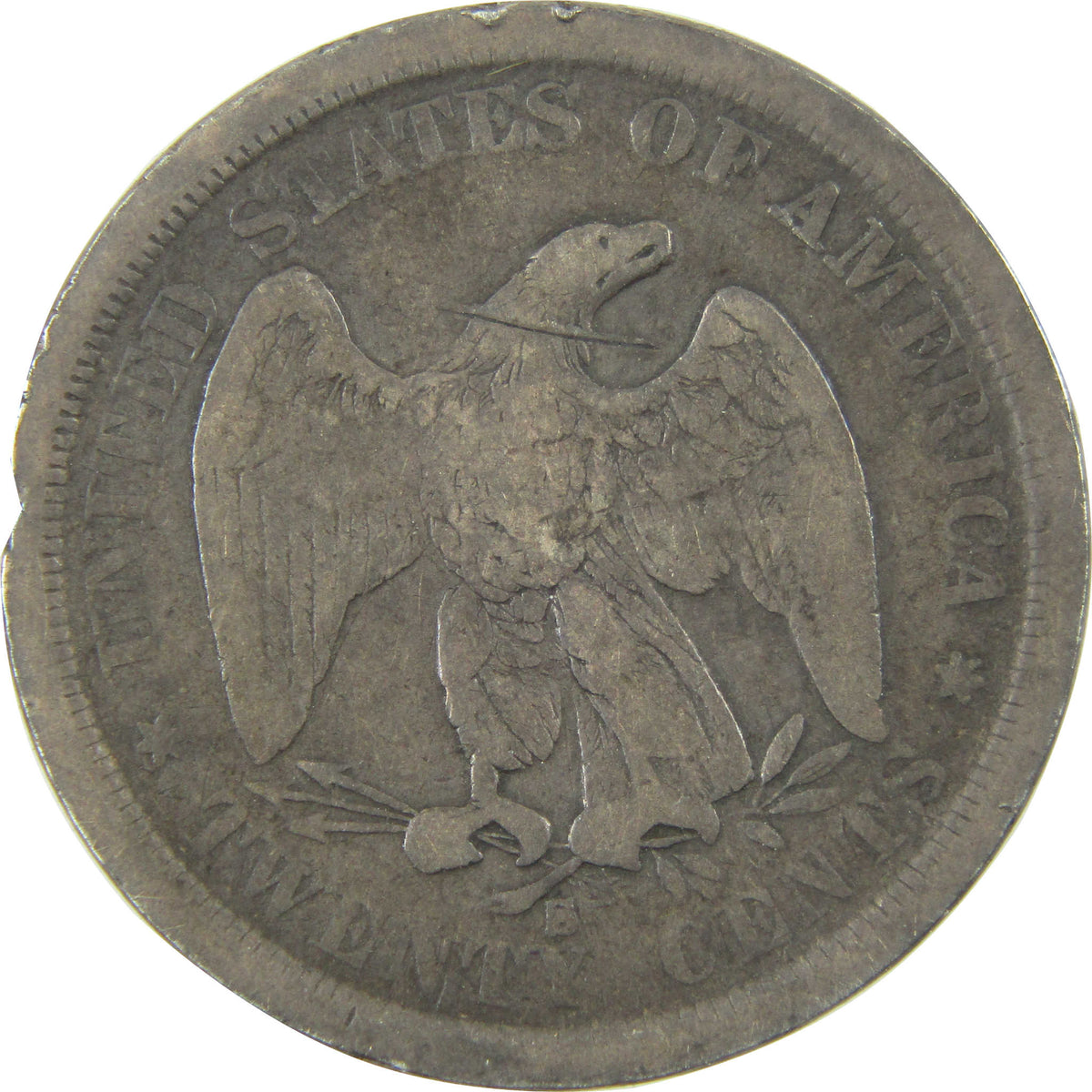 1875 S Seated Liberty Silver 20c G Good Details SKU:CP1768