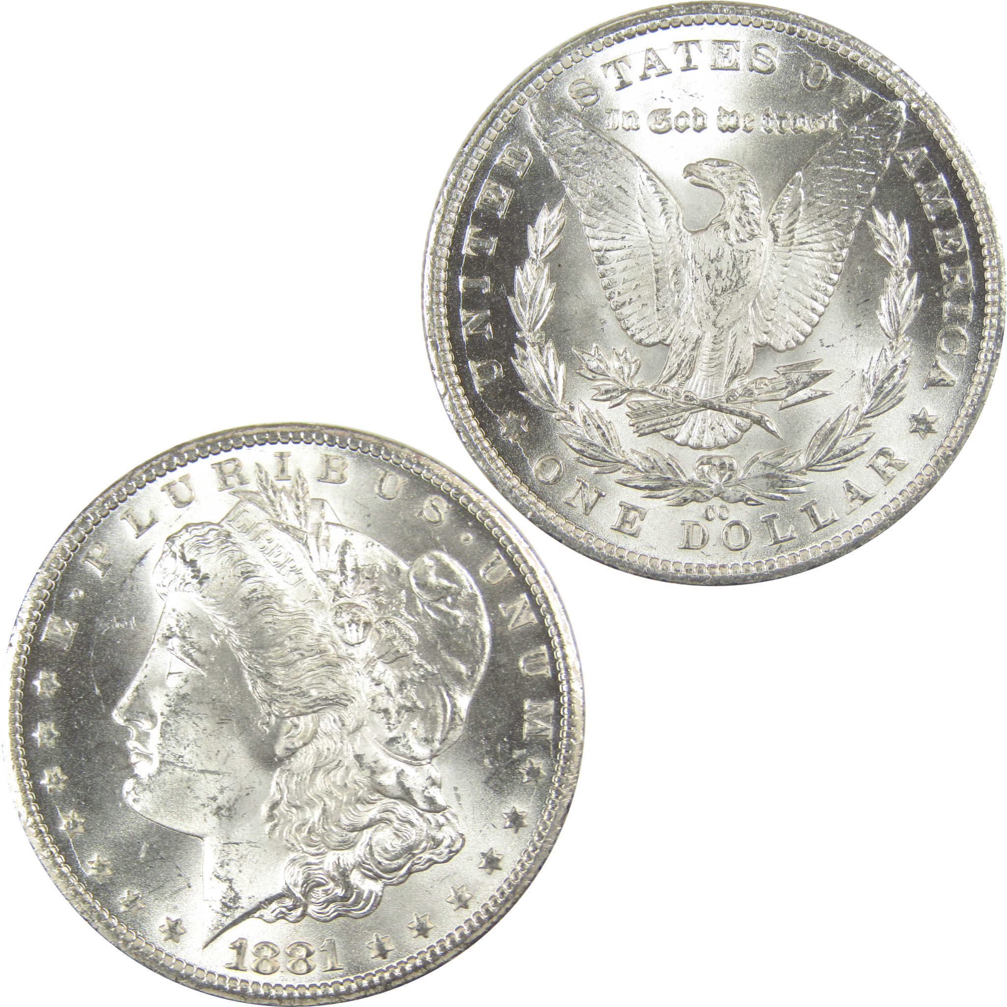 1881 CC Morgan Dollar BU Choice Uncirculated Silver $1 Coin SKU:I19536 - Morgan coin - Morgan silver dollar - Morgan silver dollar for sale - Profile Coins &amp; Collectibles