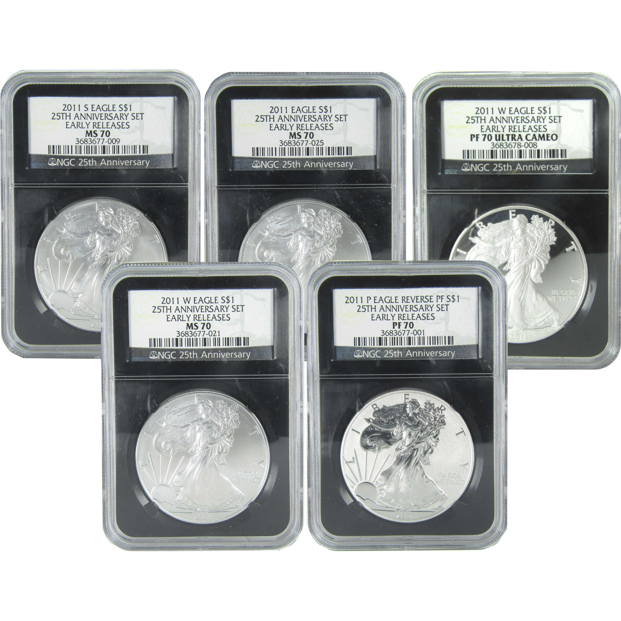 2011 American Eagle 25th Anniversary Silver Coin Set NGC SKU:CPC9402