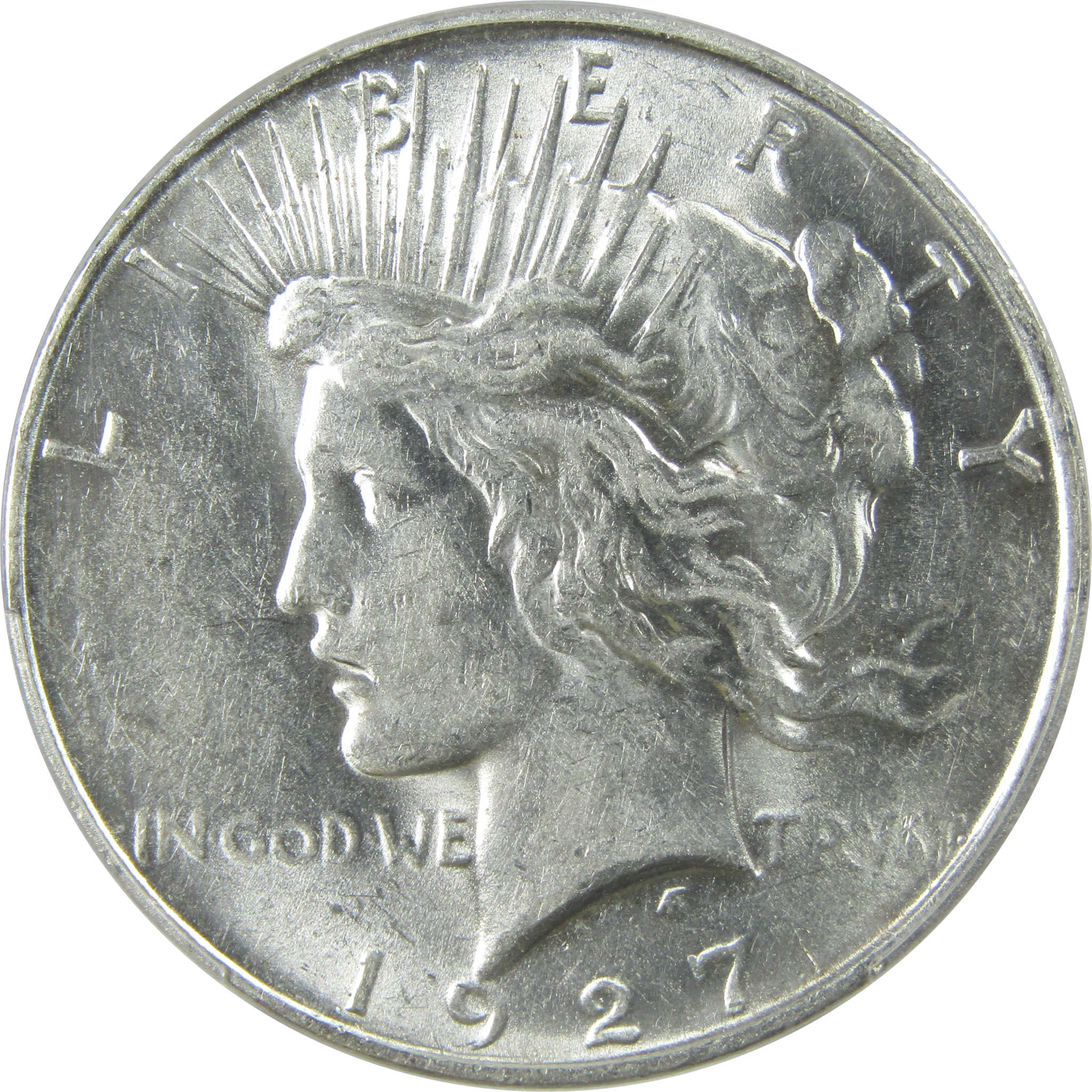 1927 D Peace Dollar AU 55 PCGS Silver $1 Coin SKU:I13801