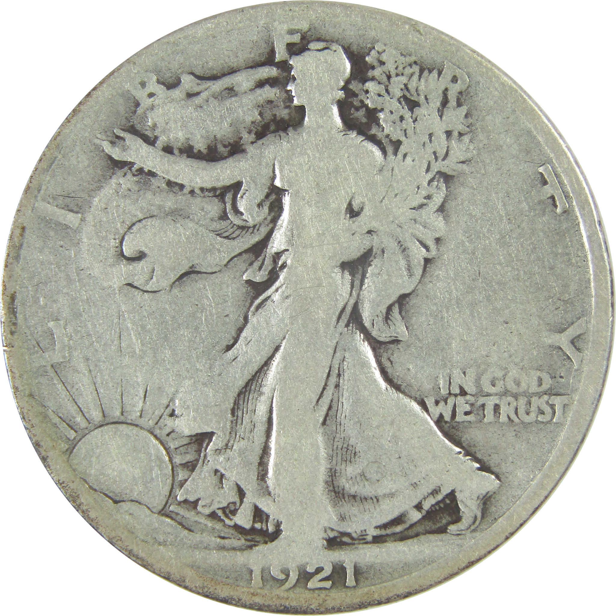 1921 S Liberty Walking Half Dollar VG Very Good Silver 50c SKU:I16634