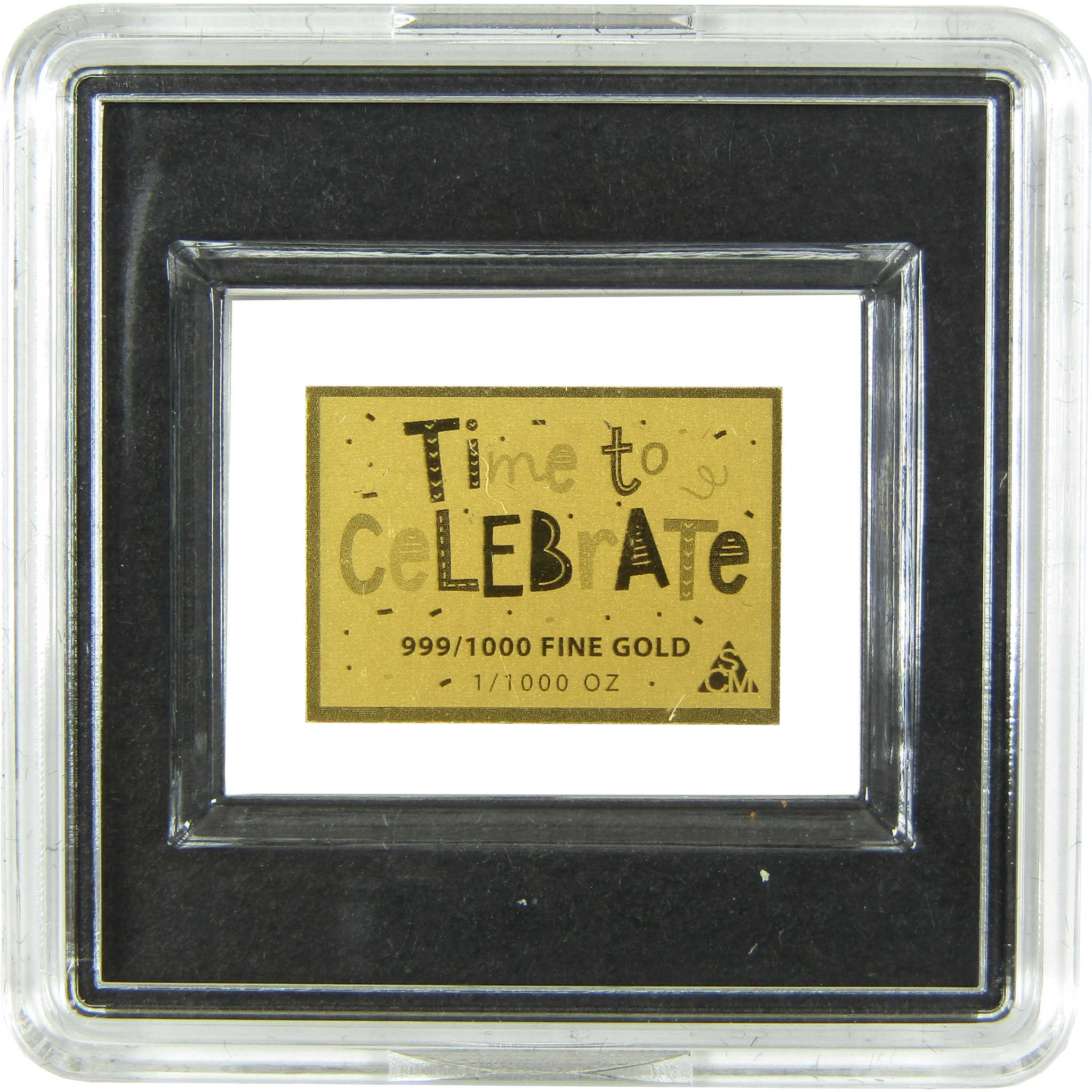 For You Happy Birthday Time to Celebrate 1/1000 oz .999 Gold Bar COA