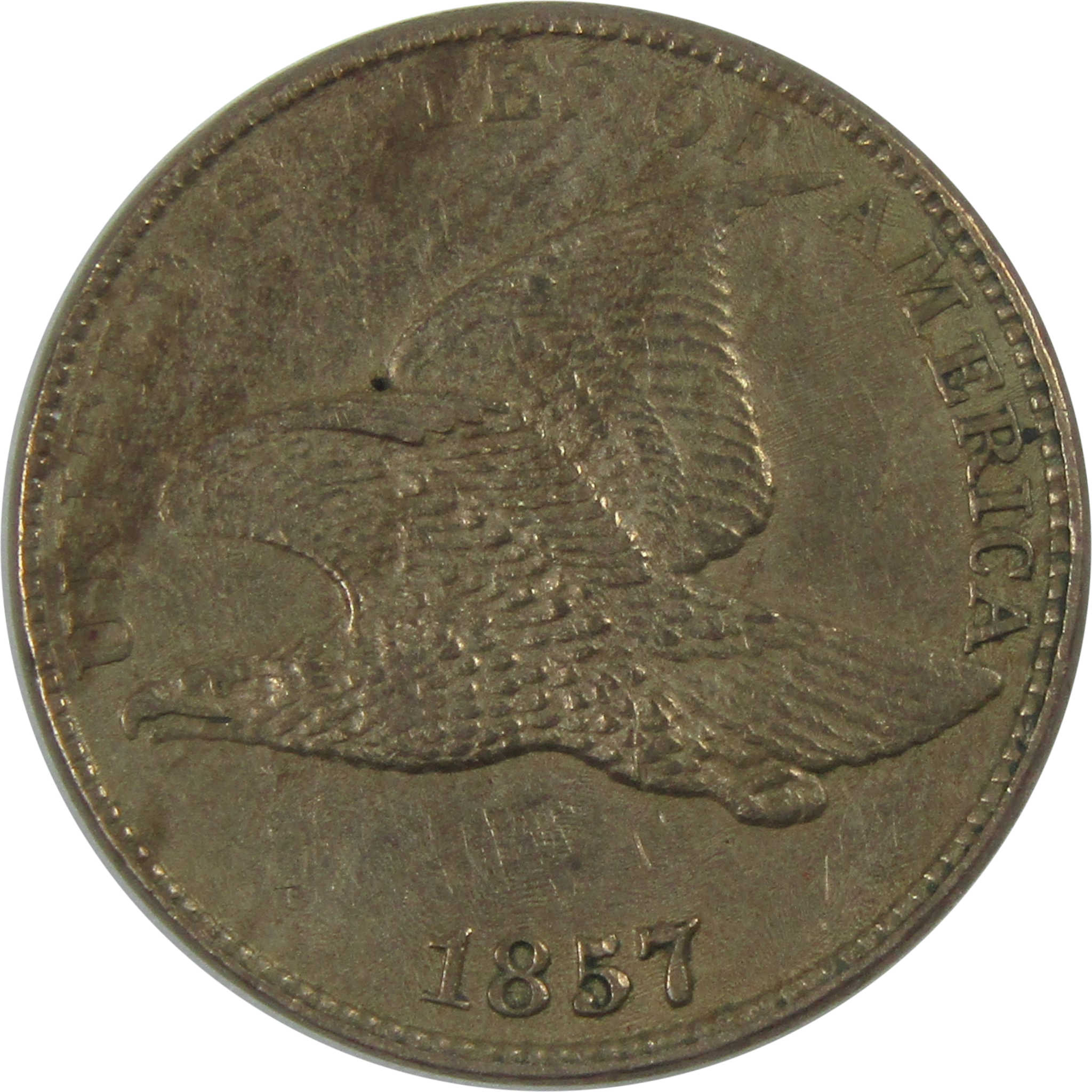 1857 Flying Eagle Cent AU About Unc Copper-Nickel Penny SKU:I16044