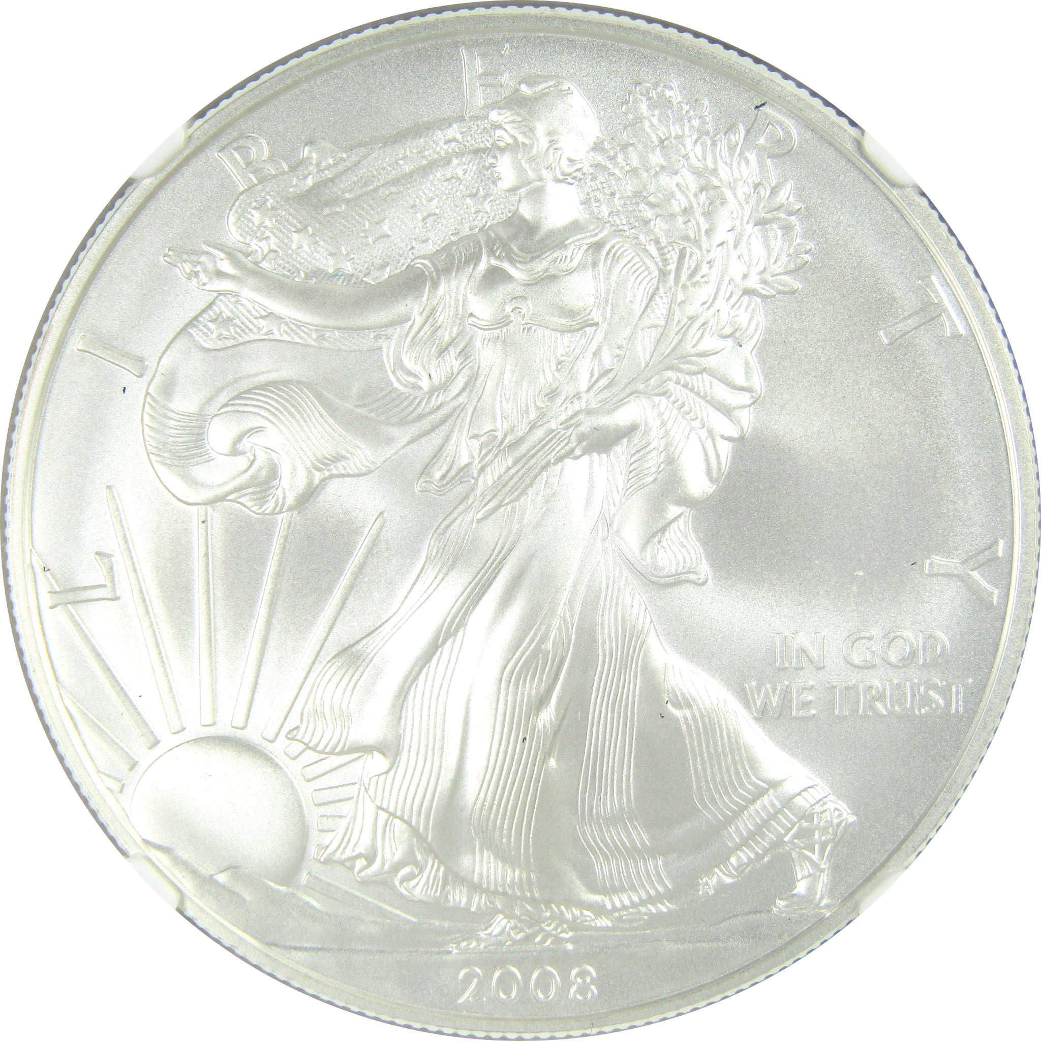 2008 W American Silver Eagle MS 70 NGC Burnished $1 SKU:CPC9567