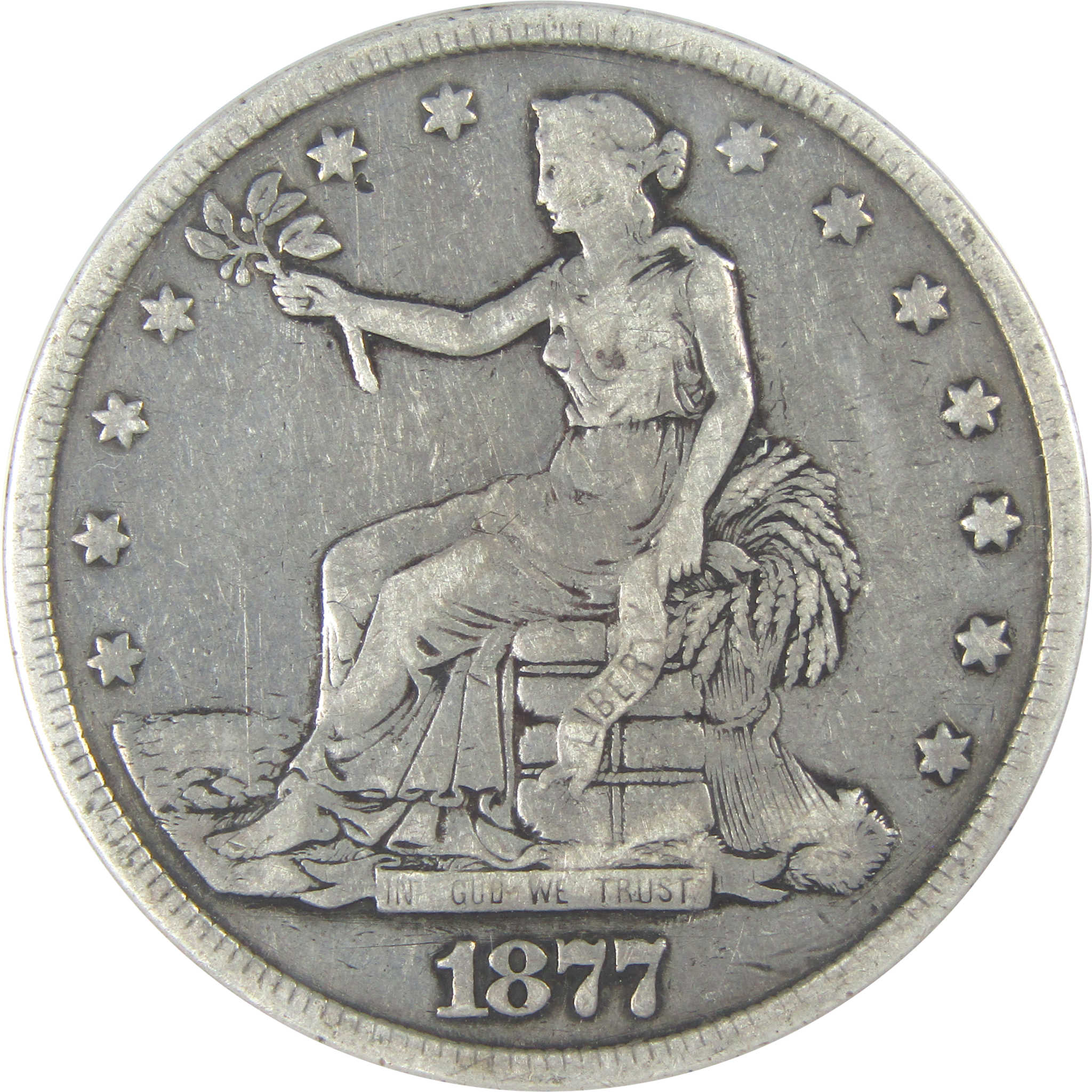 1877 Trade Dollar VG 10 Details ANACS Silver $1 Coin SKU:I16234