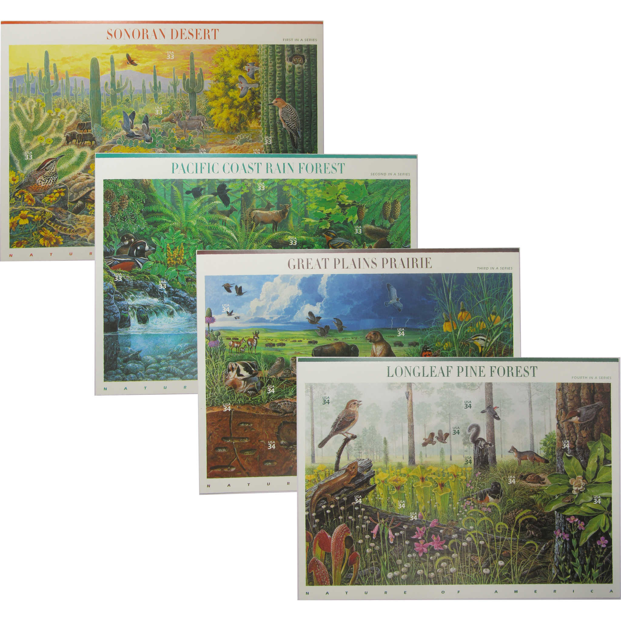 1999-2010 Nature of America 12-Sheet Stamp Collection