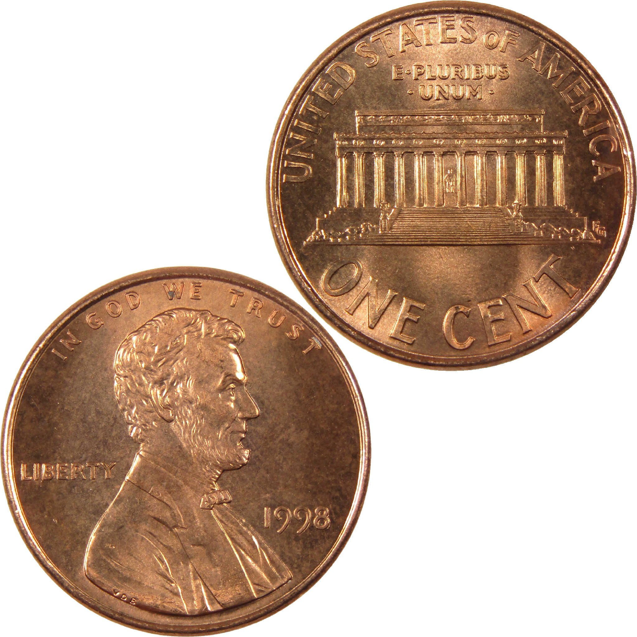 1998 Lincoln Memorial Cent BU Uncirculated Penny 1c Coin