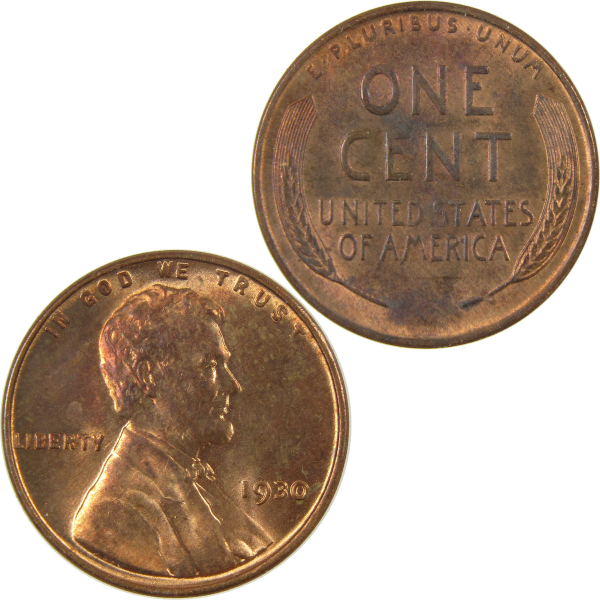 1930 Lincoln Wheat Cent Uncirculated Penny 1c Coin SKU:I28254