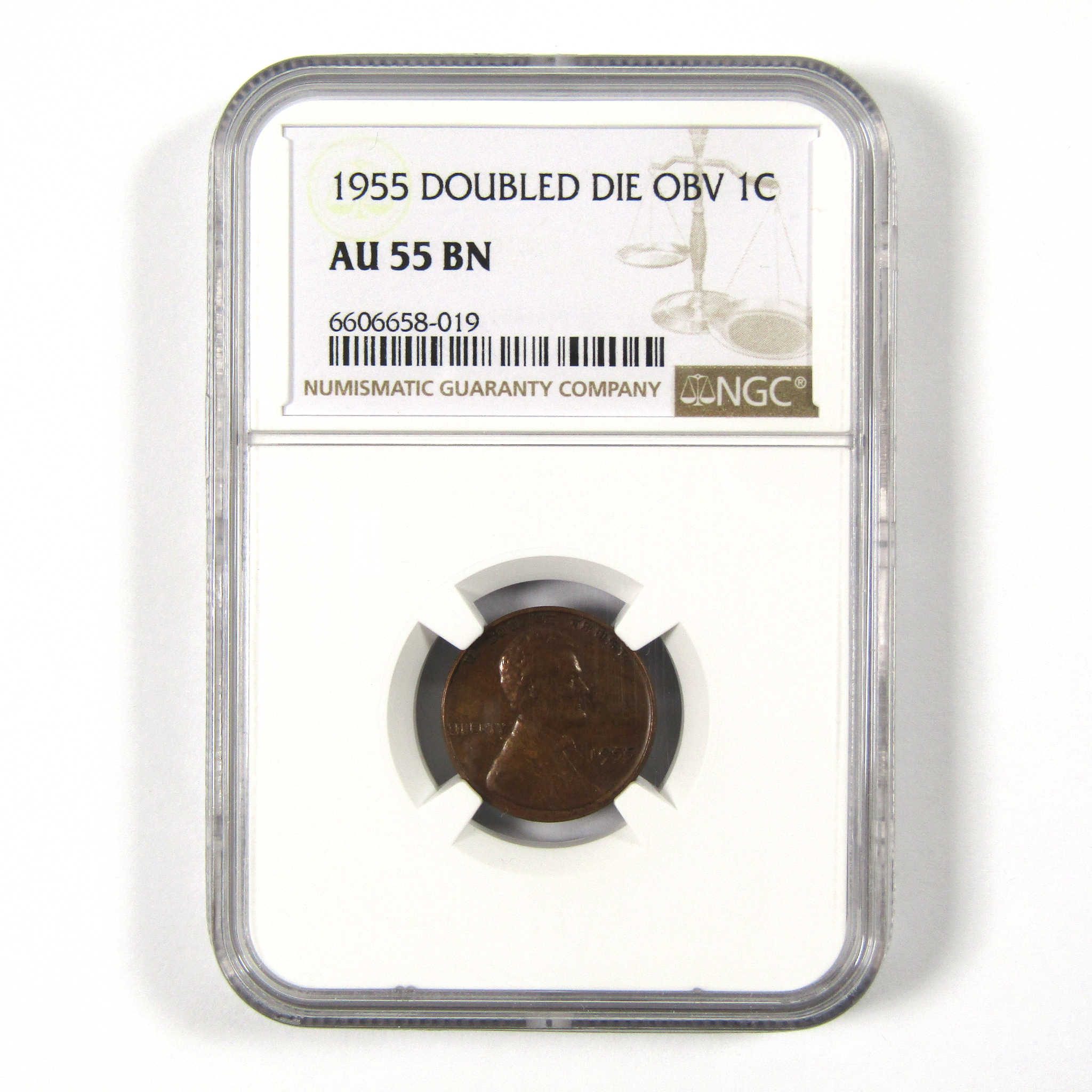 1955 DDO Double Die Obverse Lincoln Wheat Cent AU 55 BN NGC SKU:I8425
