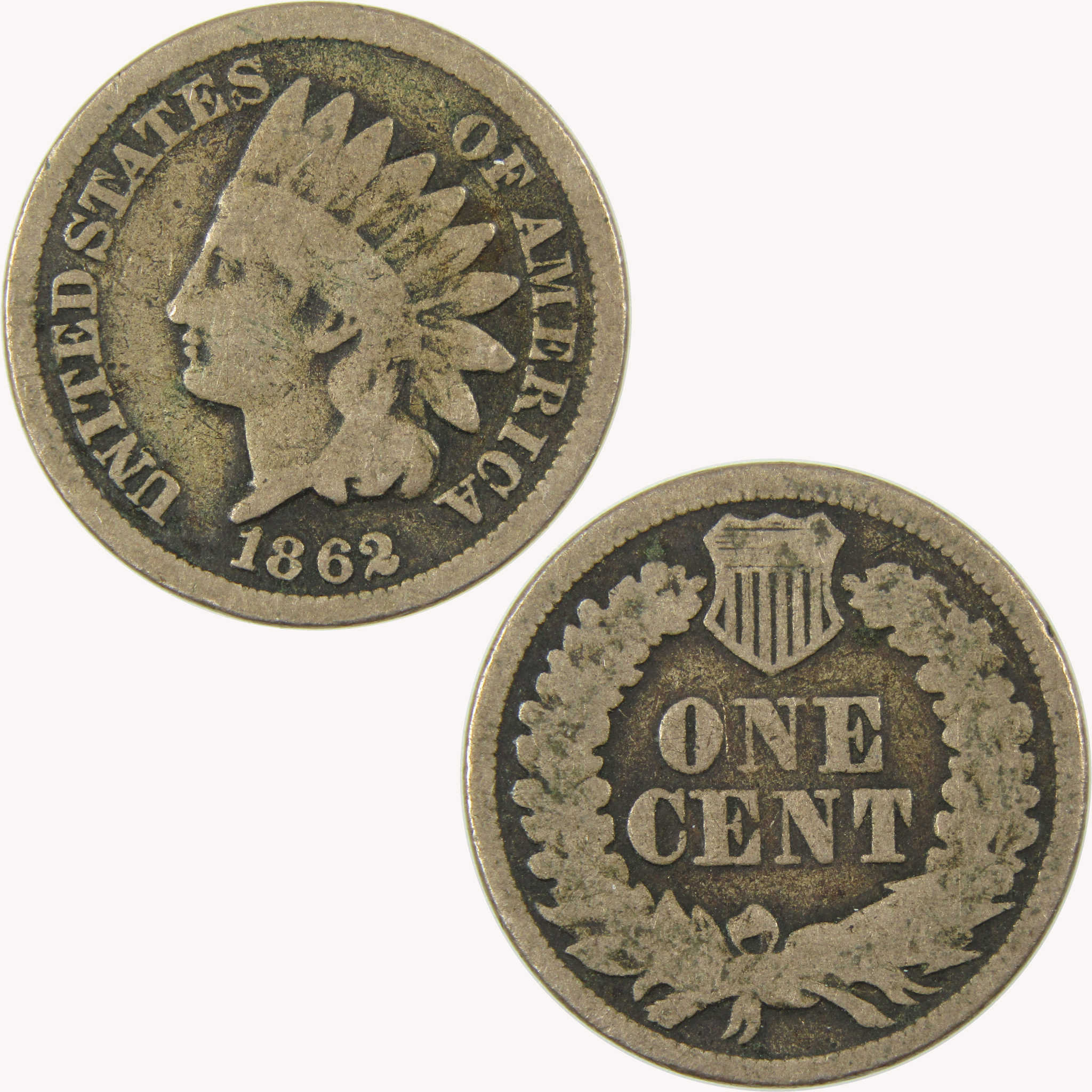 1862 Indian Head Cent G Good Penny 1c Coin SKU:CP1083