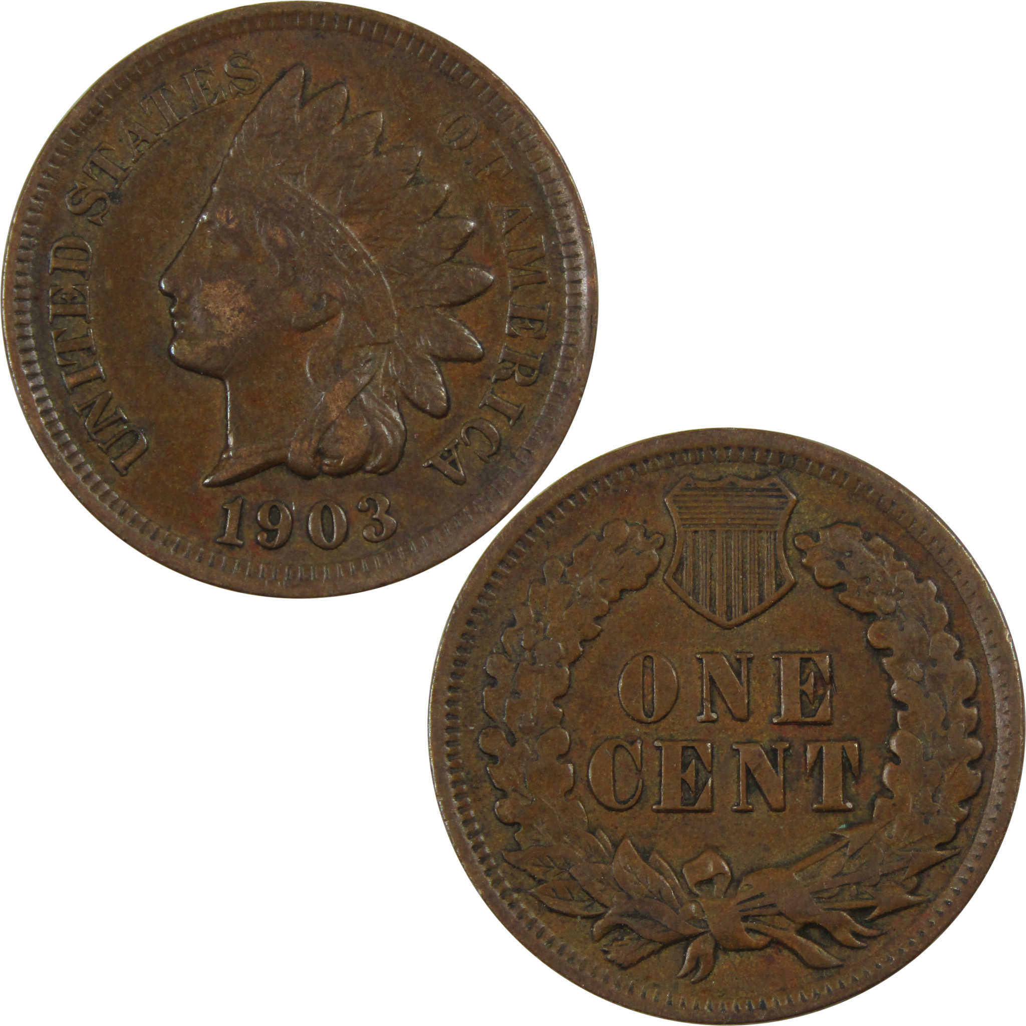 1903 Indian Head Cent XF EF Extremely Fine Penny 1c Coin SKU:I12484