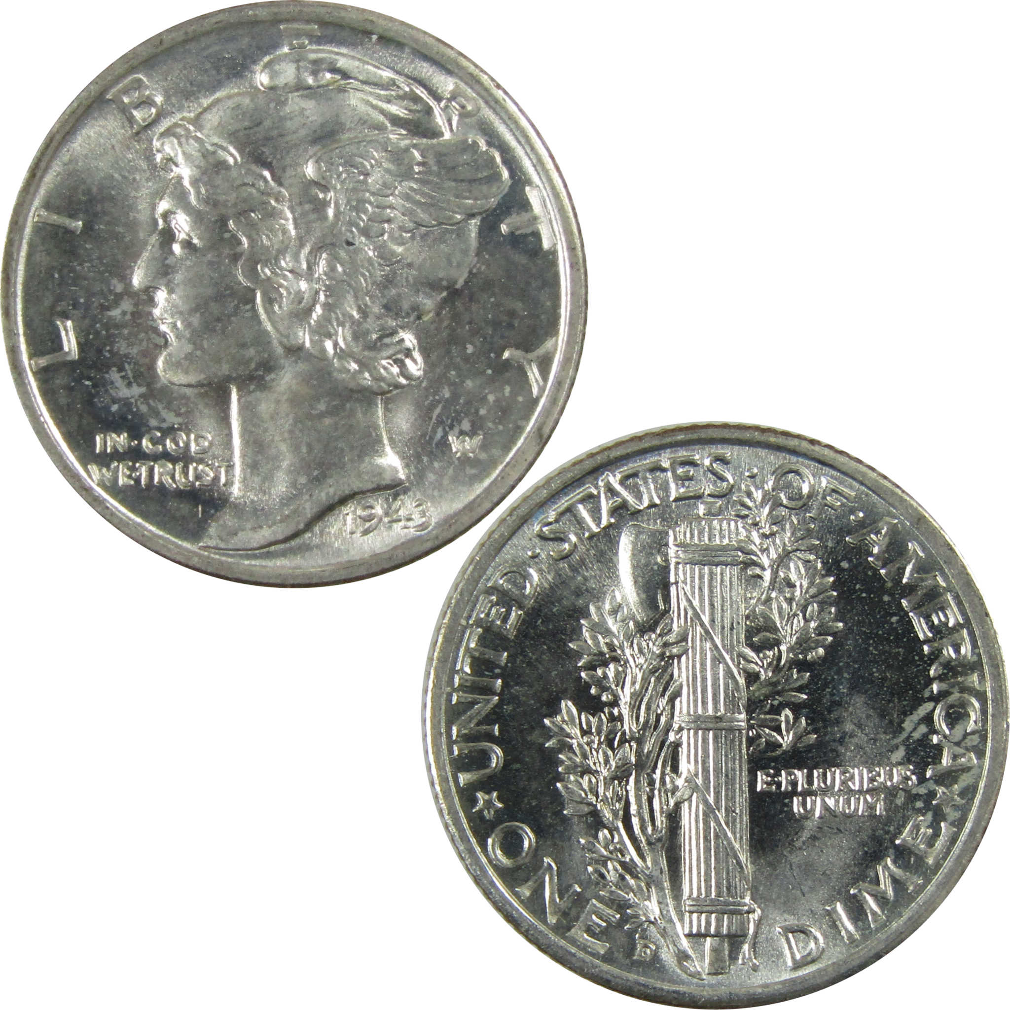 1943 D Mercury Silver Dime AU About Uncirculated 10c Coin SKU:CP348