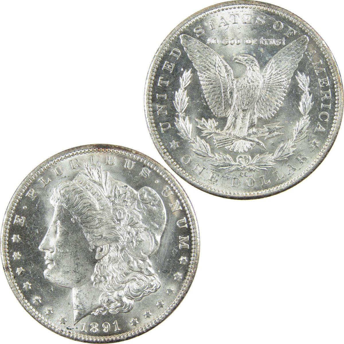 1891 CC Morgan Silver Dollar Uncirculated Details $1 Coin SKU:CP1689