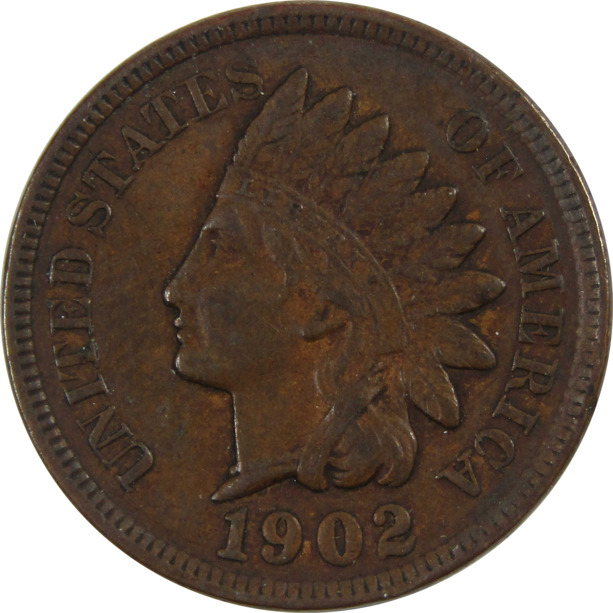 1902 Indian Head Cent AU About Uncirculated Penny 1c Coin SKU:I8187