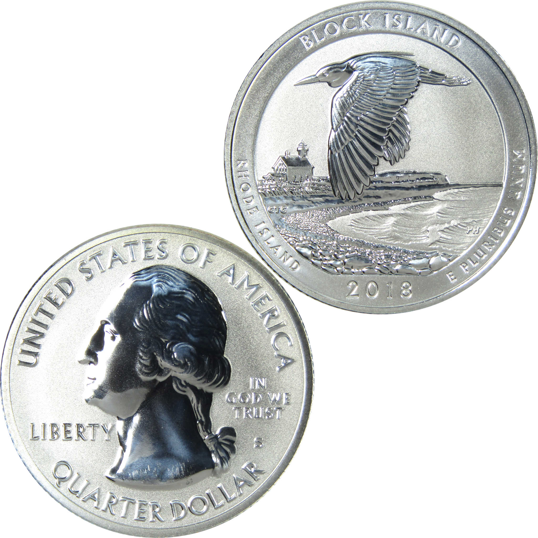 2018 S Block Island National Park Silver 25c Reverse Proof SKU:I14239