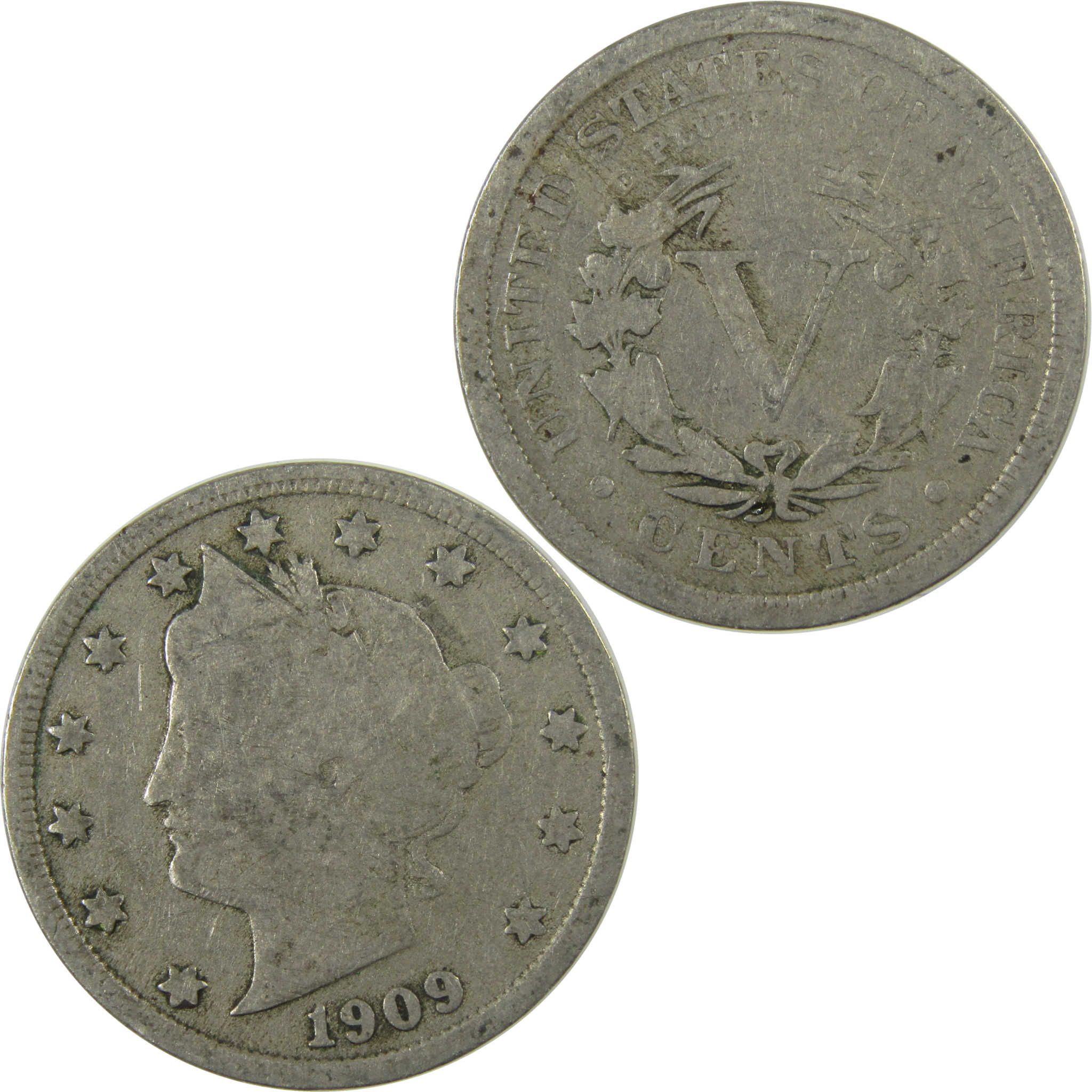 1909 Liberty Head V Nickel G Good 5c Coin Collectible SKU:I26920