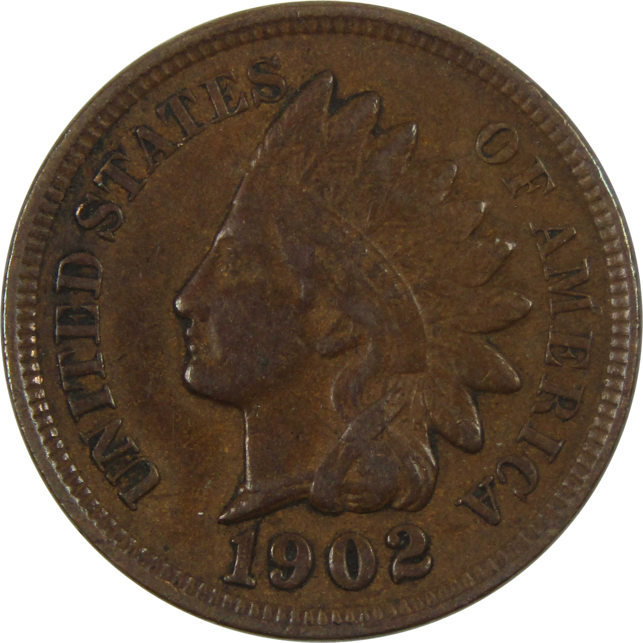 1902 Indian Head Cent XF EF Extremely Fine Penny 1c Coin SKU:I12489