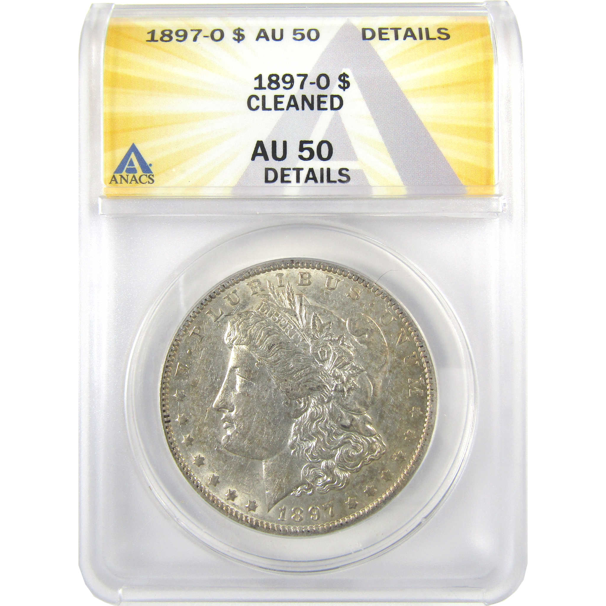 1897 O Morgan Dollar AU 50 Details ANACS Silver $1 Coin SKU:I19215 - Morgan coin - Morgan silver dollar - Morgan silver dollar for sale - Profile Coins &amp; Collectibles