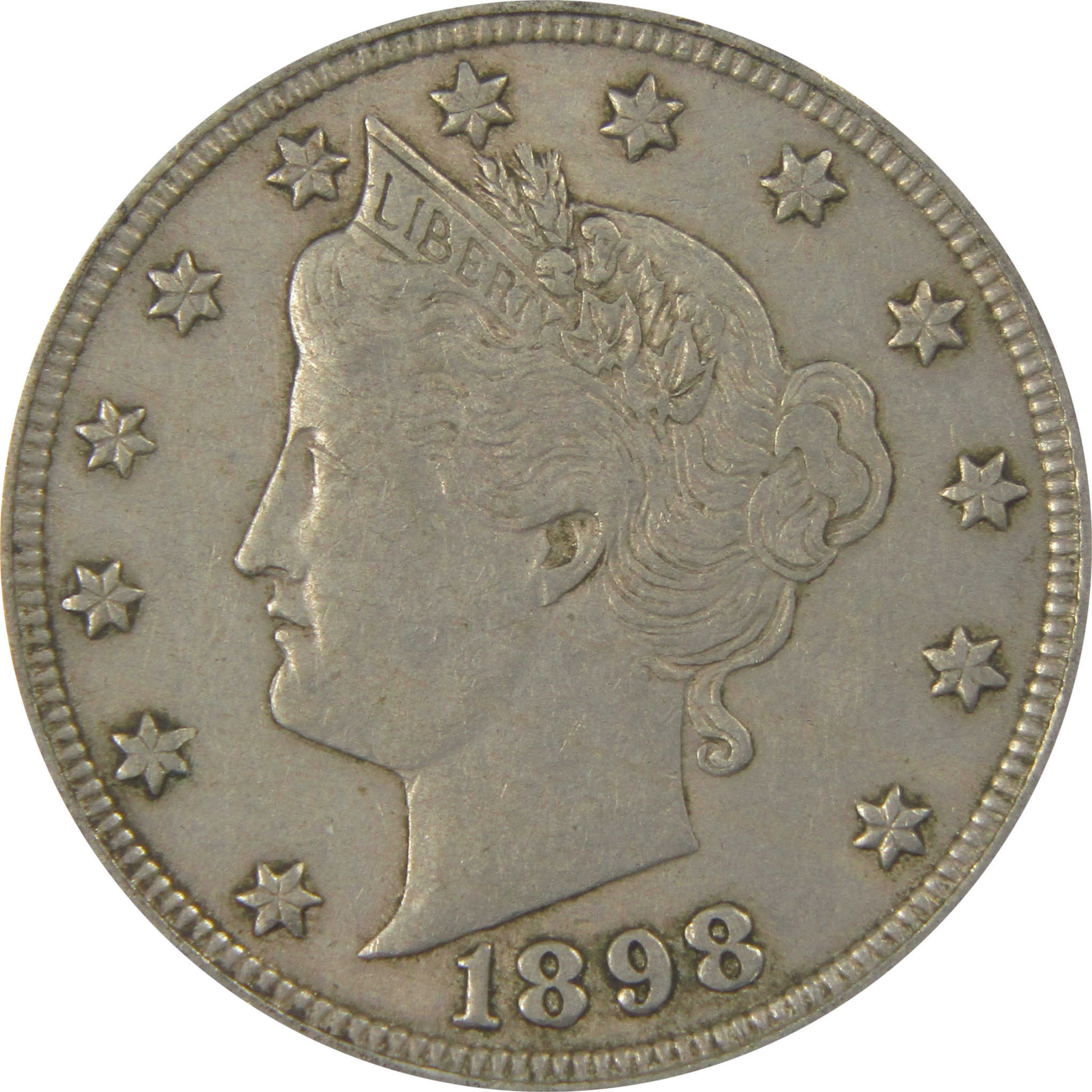 1898 Liberty Head V Nickel AU 50 Details ANACS 5c Coin SKU:I22305